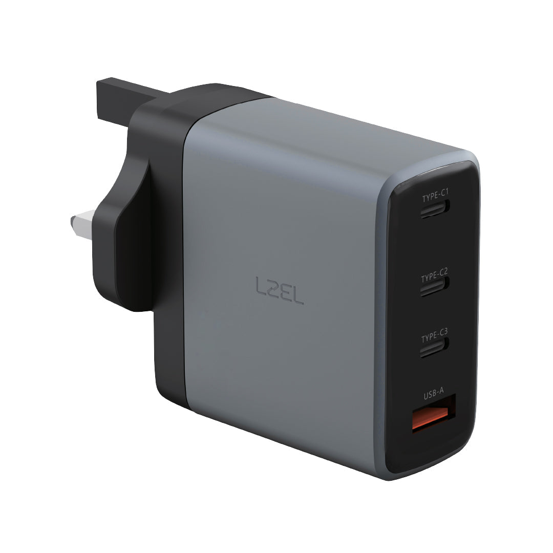 LZEL VoltixCharger 100W 4 Port GaN Wall Charger | Gray