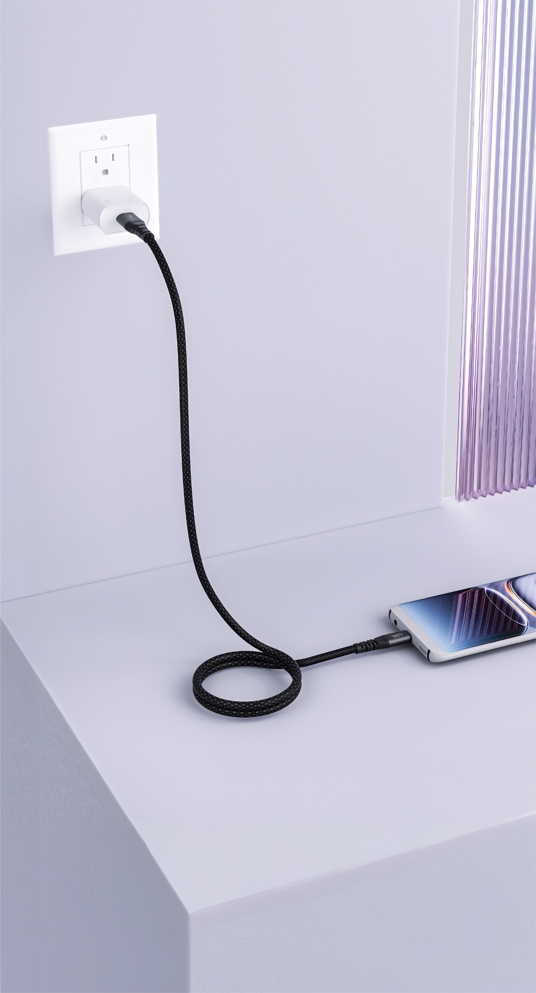 LZEL Celceris Powerline M Fabric Braided USB-A to Micro Cable | Black