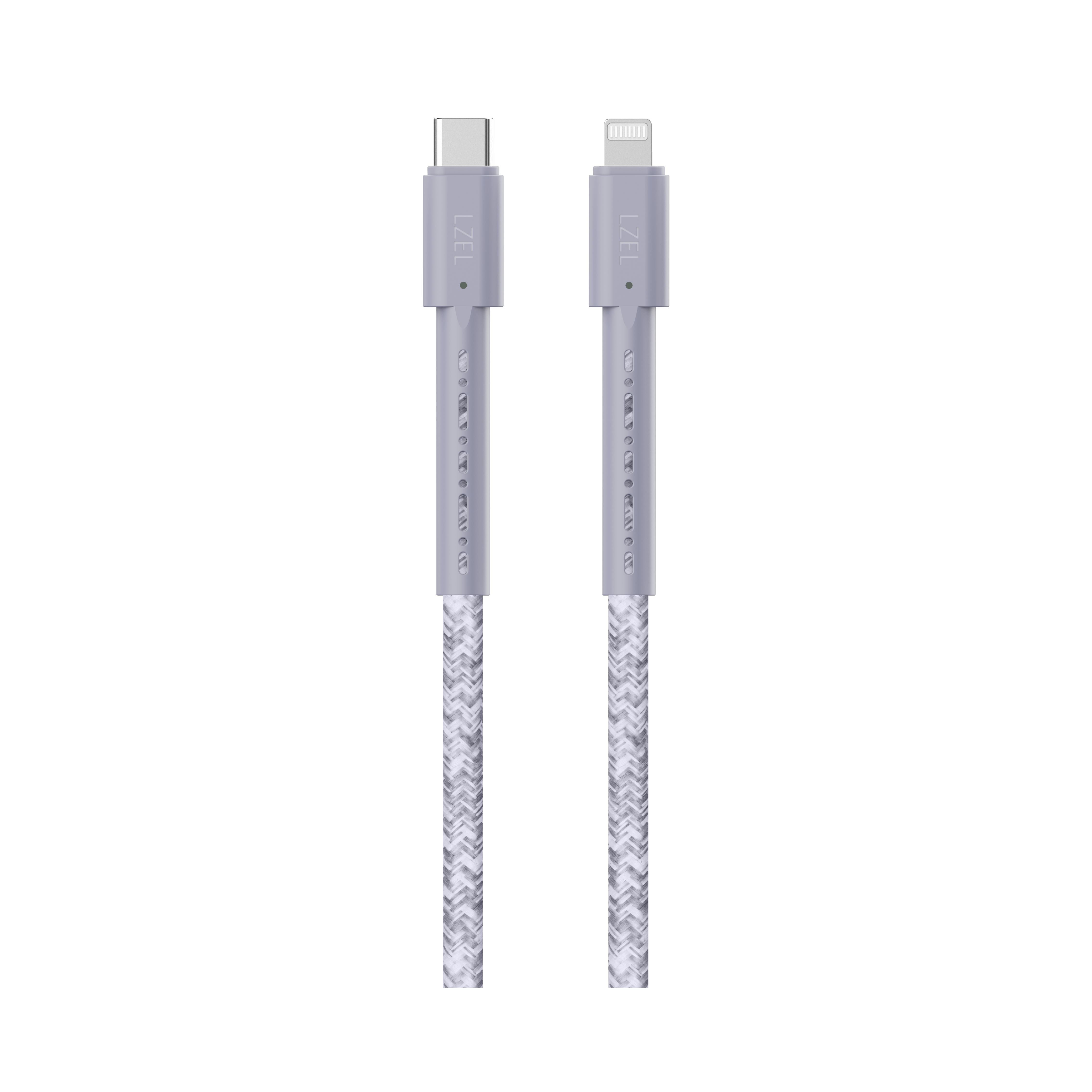 LZEL Celeris Charge CXL Braided USB-C to Lightning Cable, 480Mbps, 60W Max, 1 Meter | Gray