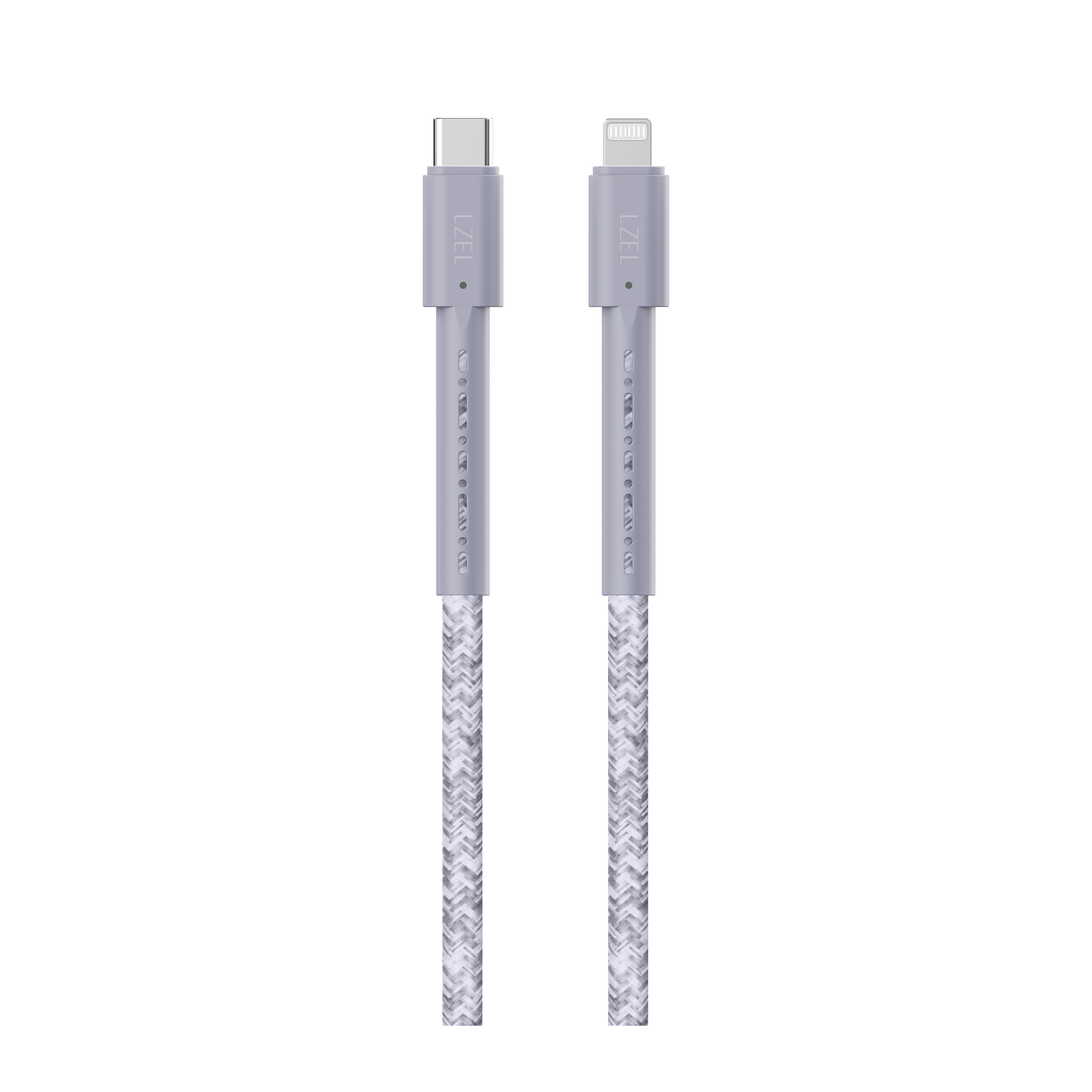 LZEL Celeris Charge CXL Braided USB-C to Lightning Cable, 480Mbps, 60W Max, 2m | Gray