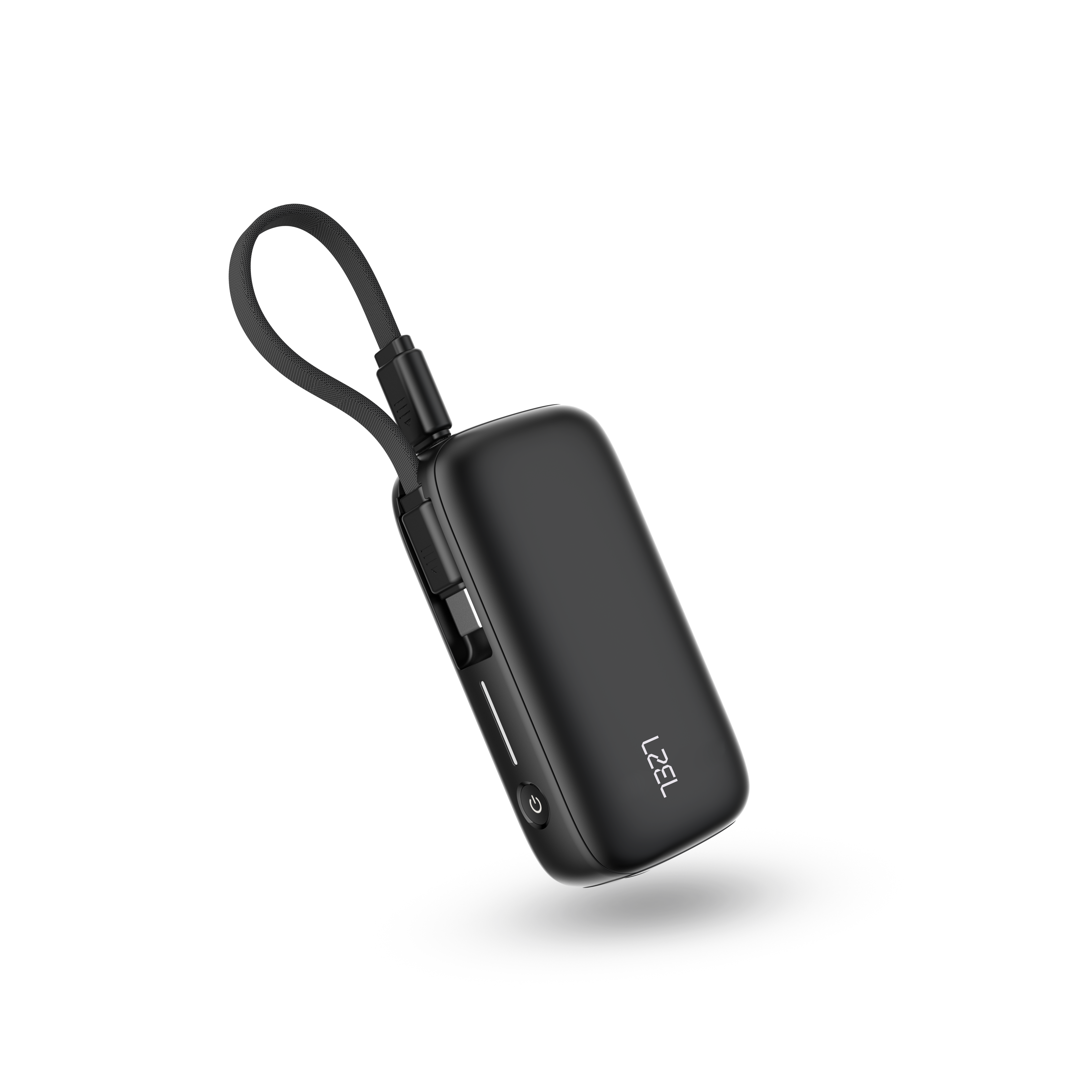 LZEL PrimeBrio Neo 5K Mini Power Bank 22.5W – 5000mAh, Detachable Type-C Cable | Black