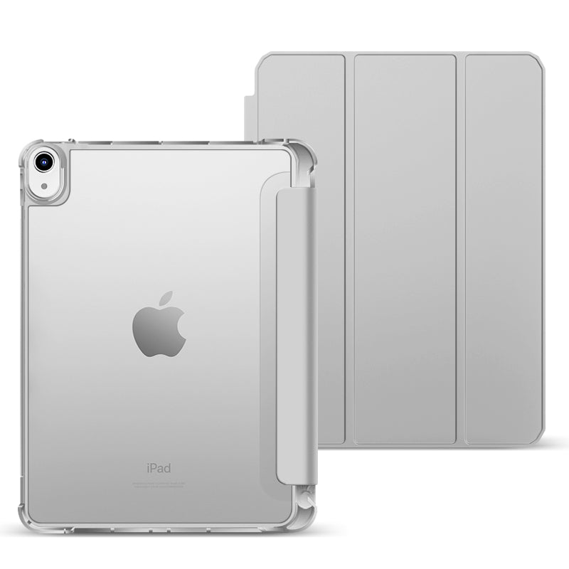 LZEL Imperium Trifolio Smart Folio Case for iPad 10.9" / 11" (A16-2025) – Transparent Back | Light Gray