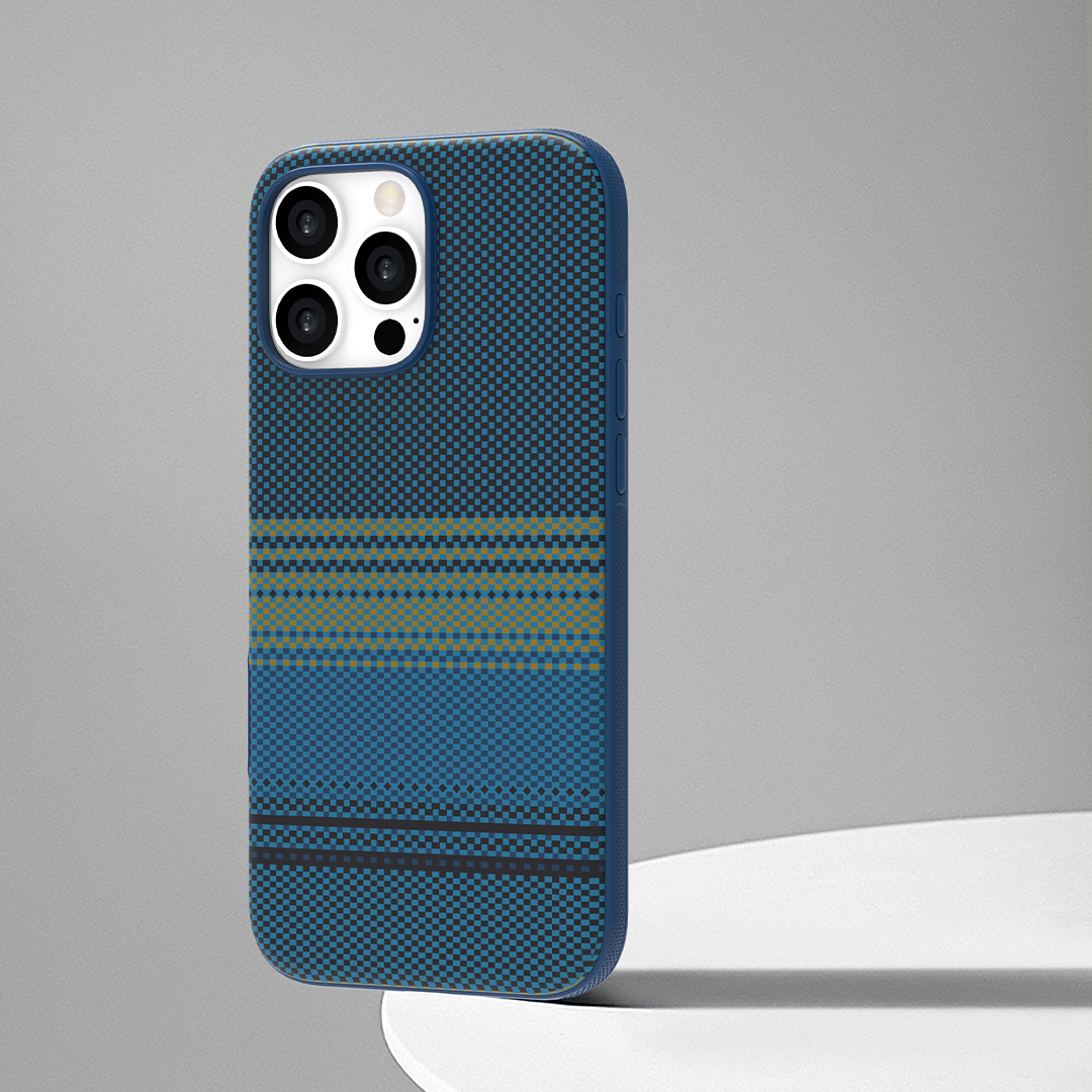 LZEL MagCarbon Splice Case for iPhone 16 Pro Max | Mix Blue