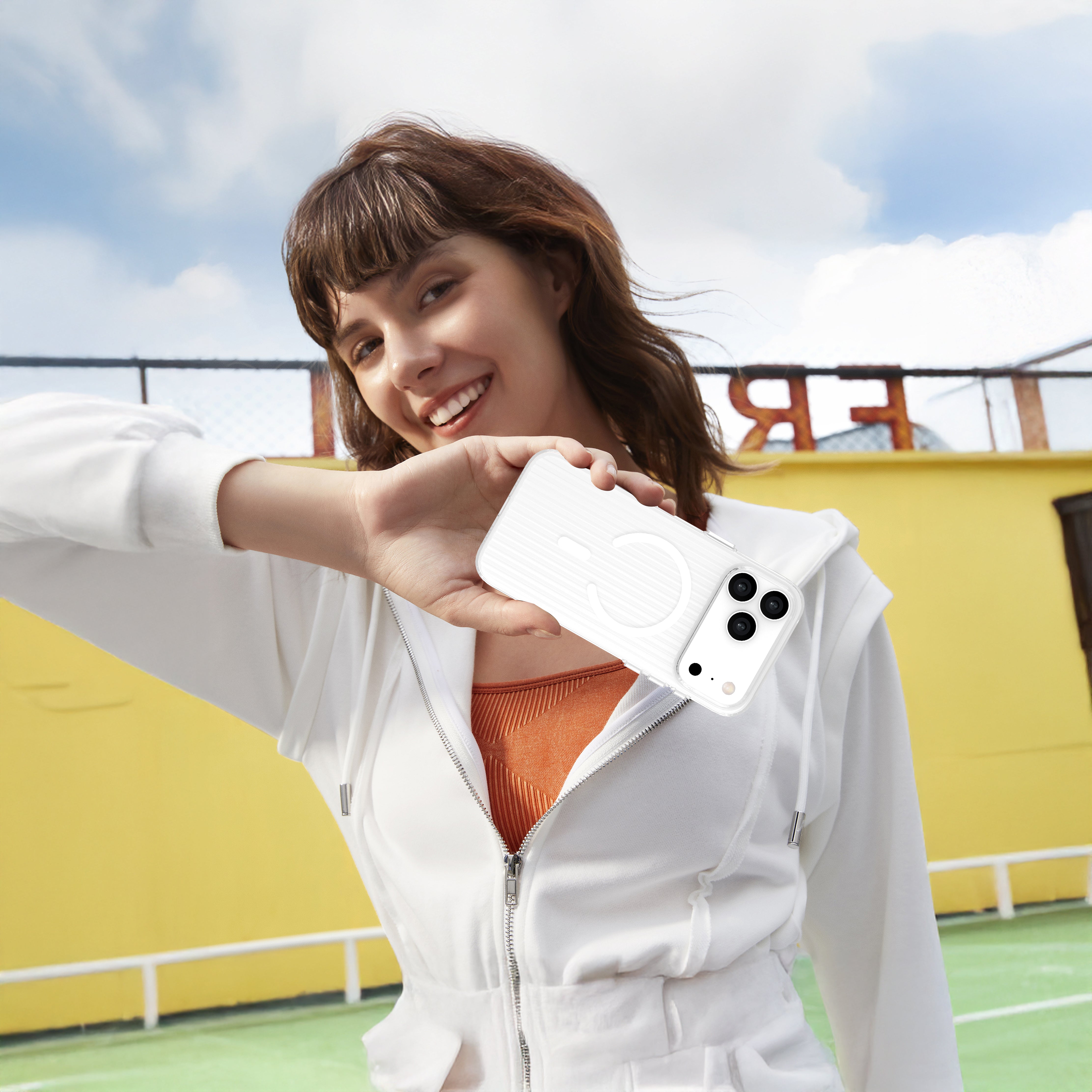 LZEL Magclear Stripe Case for iPhone 17 Pro | Clear