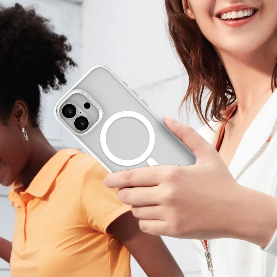 LZEL MagHexro Matte Case for iPhone 17 | White