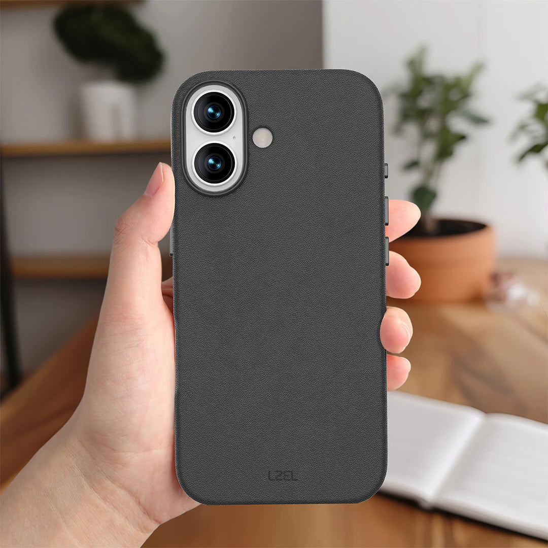 LZEL MagOrbio Leather Case for iPhone 17 | Black