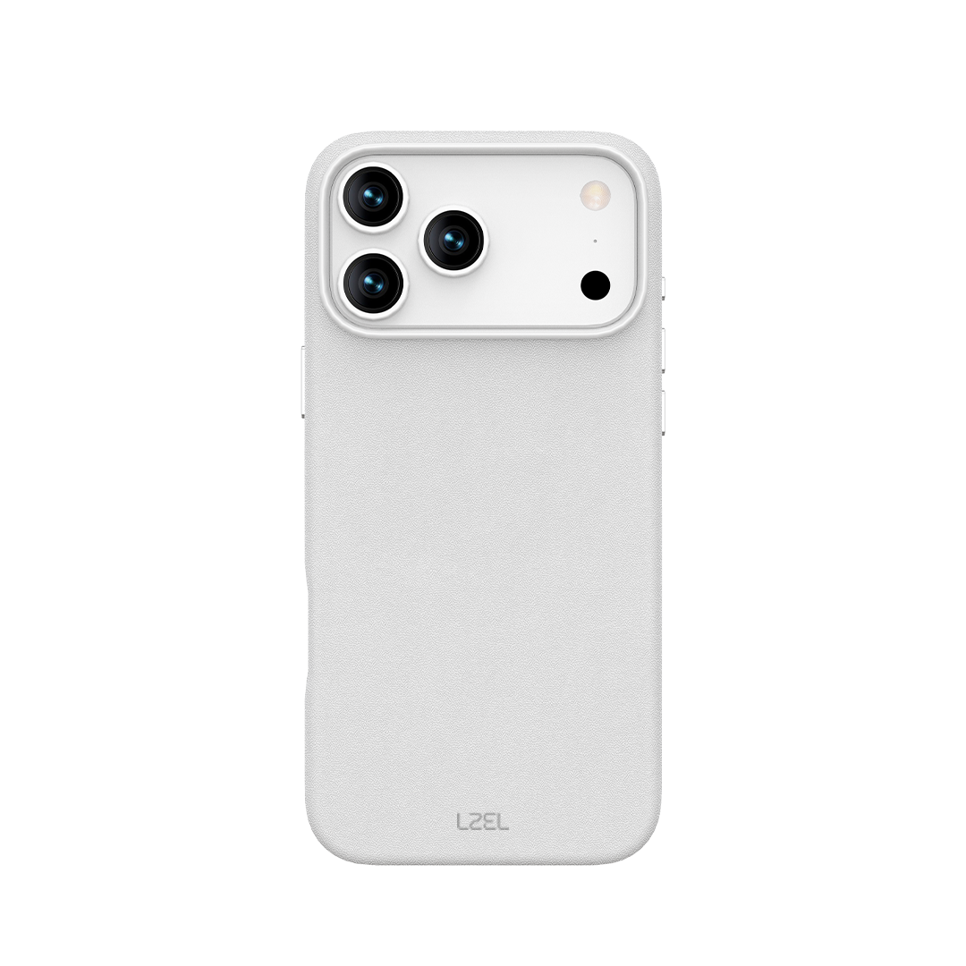 LZEL MagOrbio Leather Case for iPhone 17 Pro Max | Light Gray