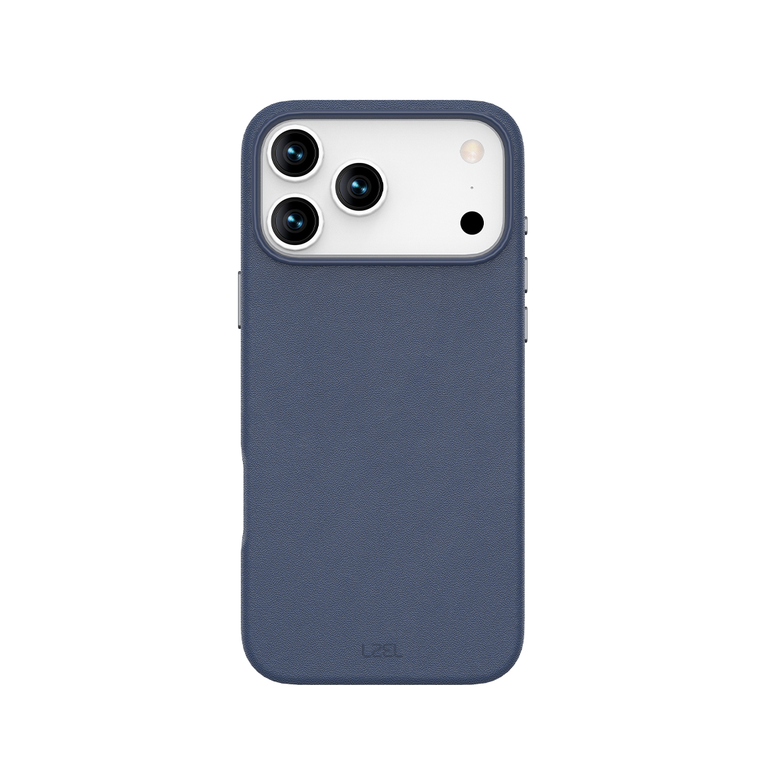 LZEL MagOrbio Leather Case for iPhone 17 Pro Max | Navy Blue
