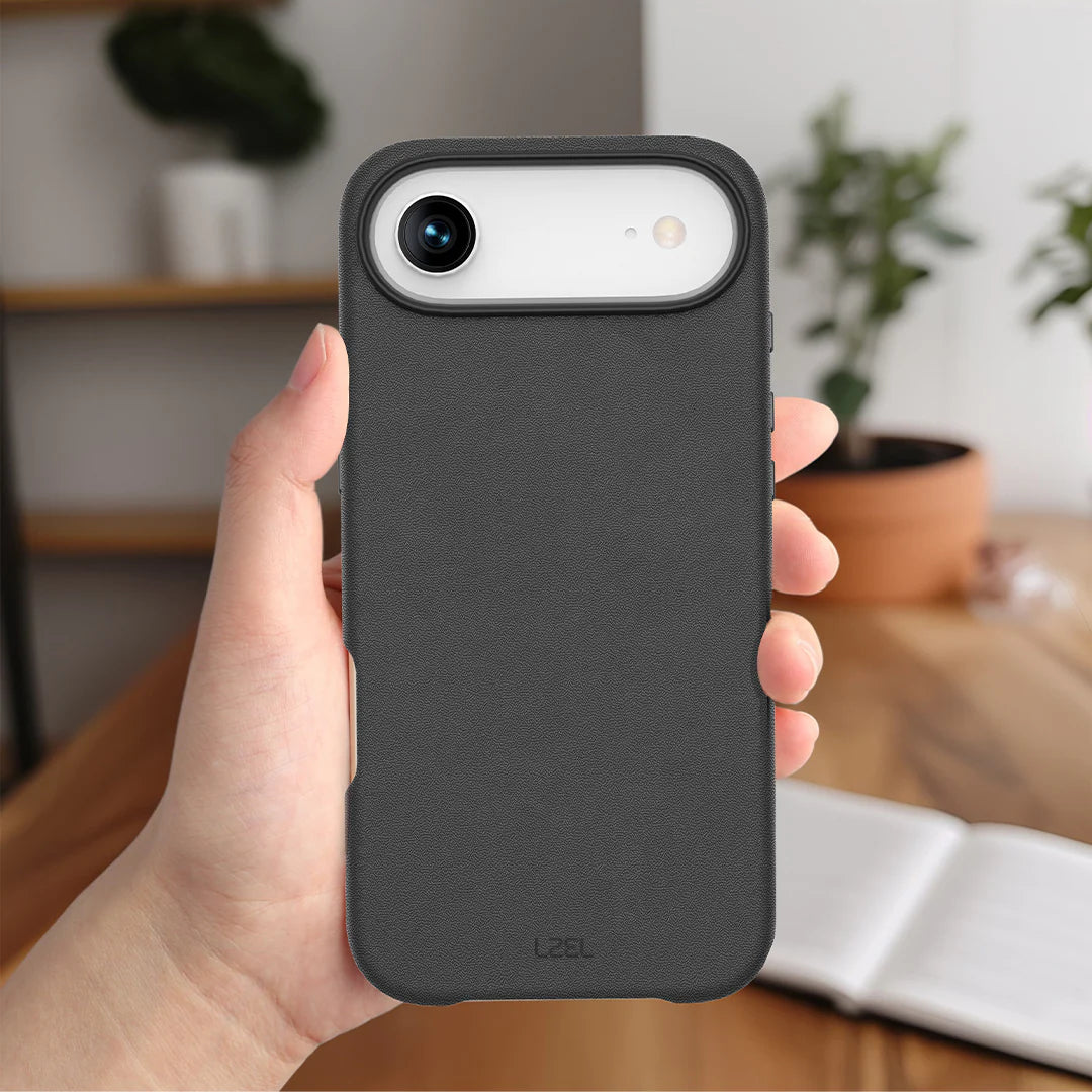 LZEL MagOrbio Leather Case for iPhone Air | Black