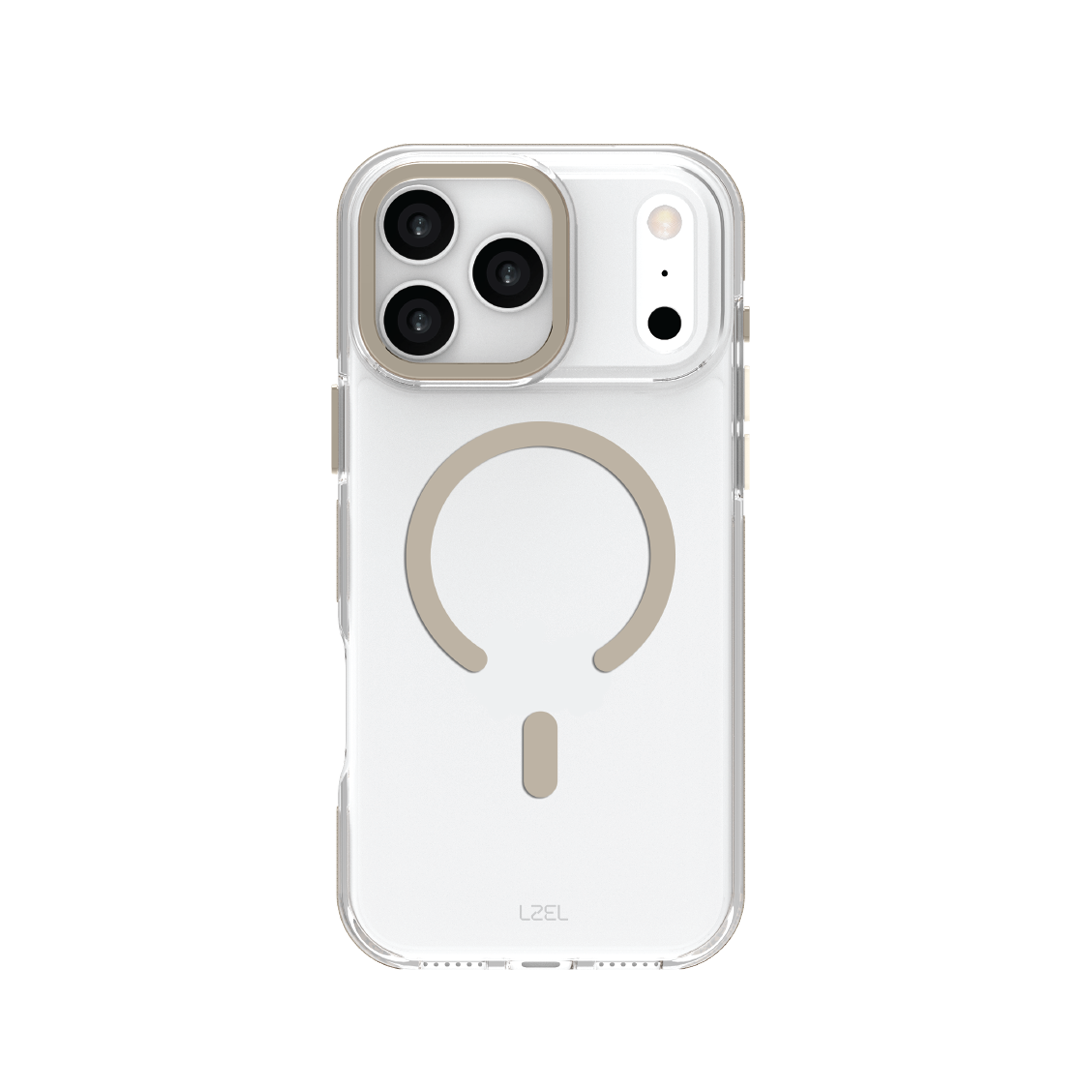 LZEL MagVecto Armor Case for iPhone 17 Pro Max | Clear + Titanium
