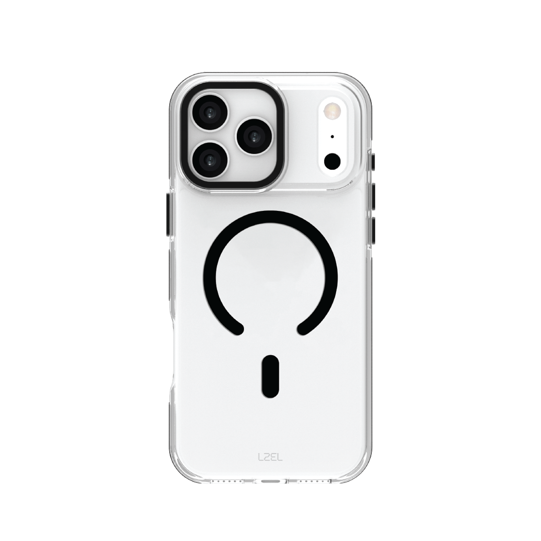 LZEL MagVecto Armor Case for iPhone 17 Pro Max | Clear + Black