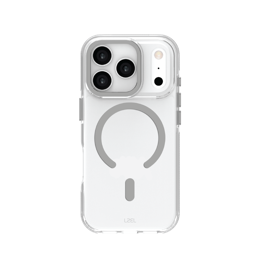 LZEL MagVecto Armor Case for iPhone 17 Pro | Clear + Grey