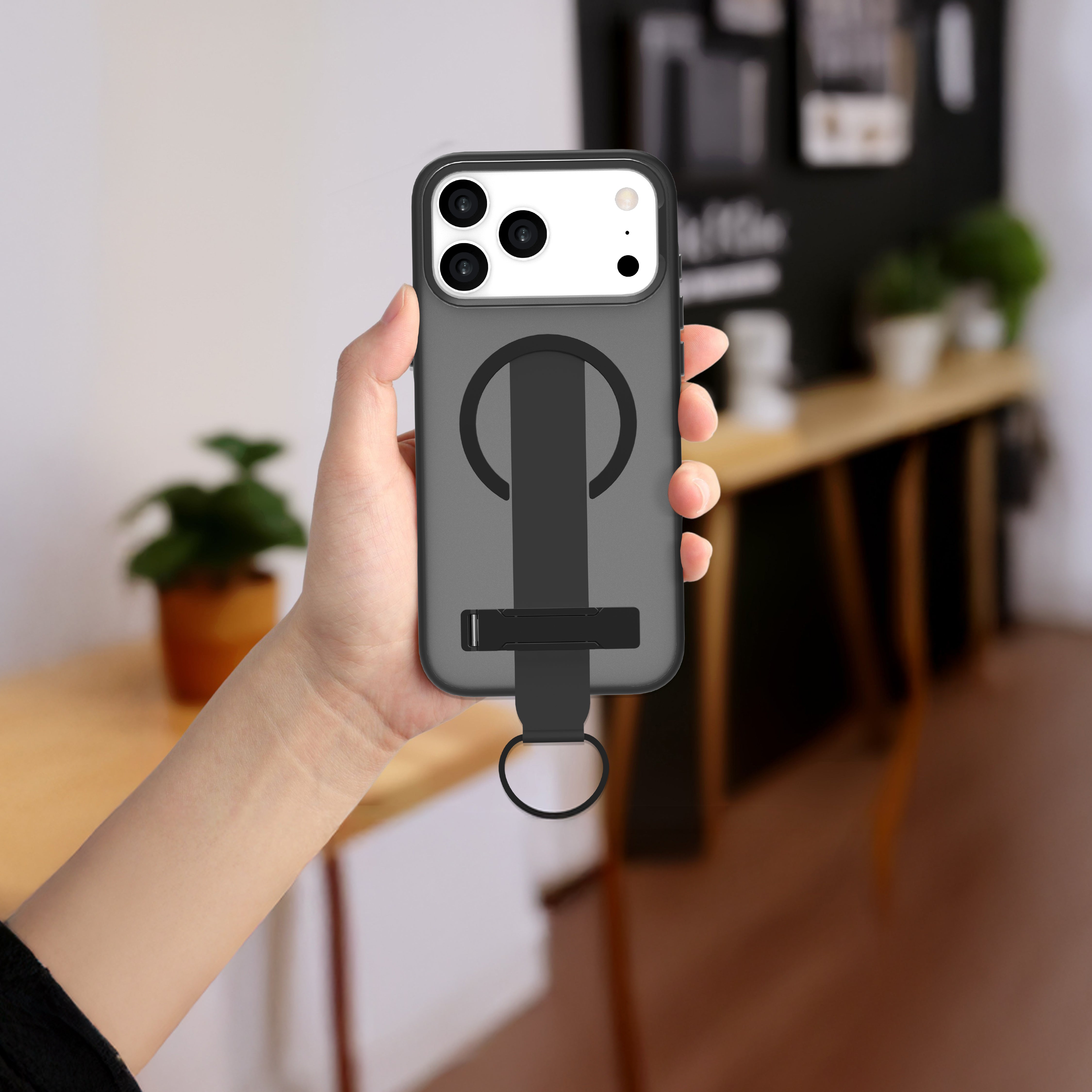 LZEL MagMatte Grip Case for iPhone 17 Pro Max | Black