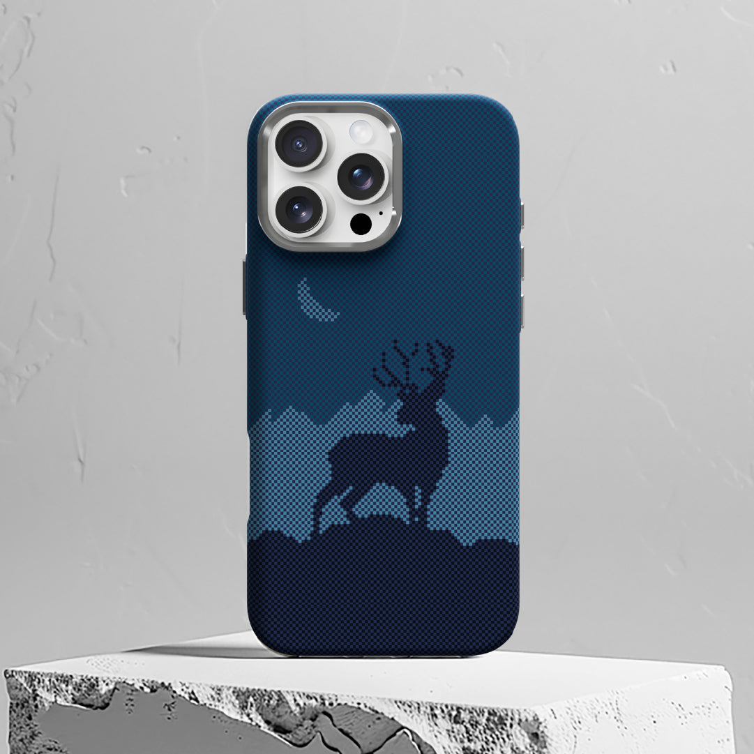 LZEL MagCarbon Deer Cover for iPhone 16 Pro | Navy Deer