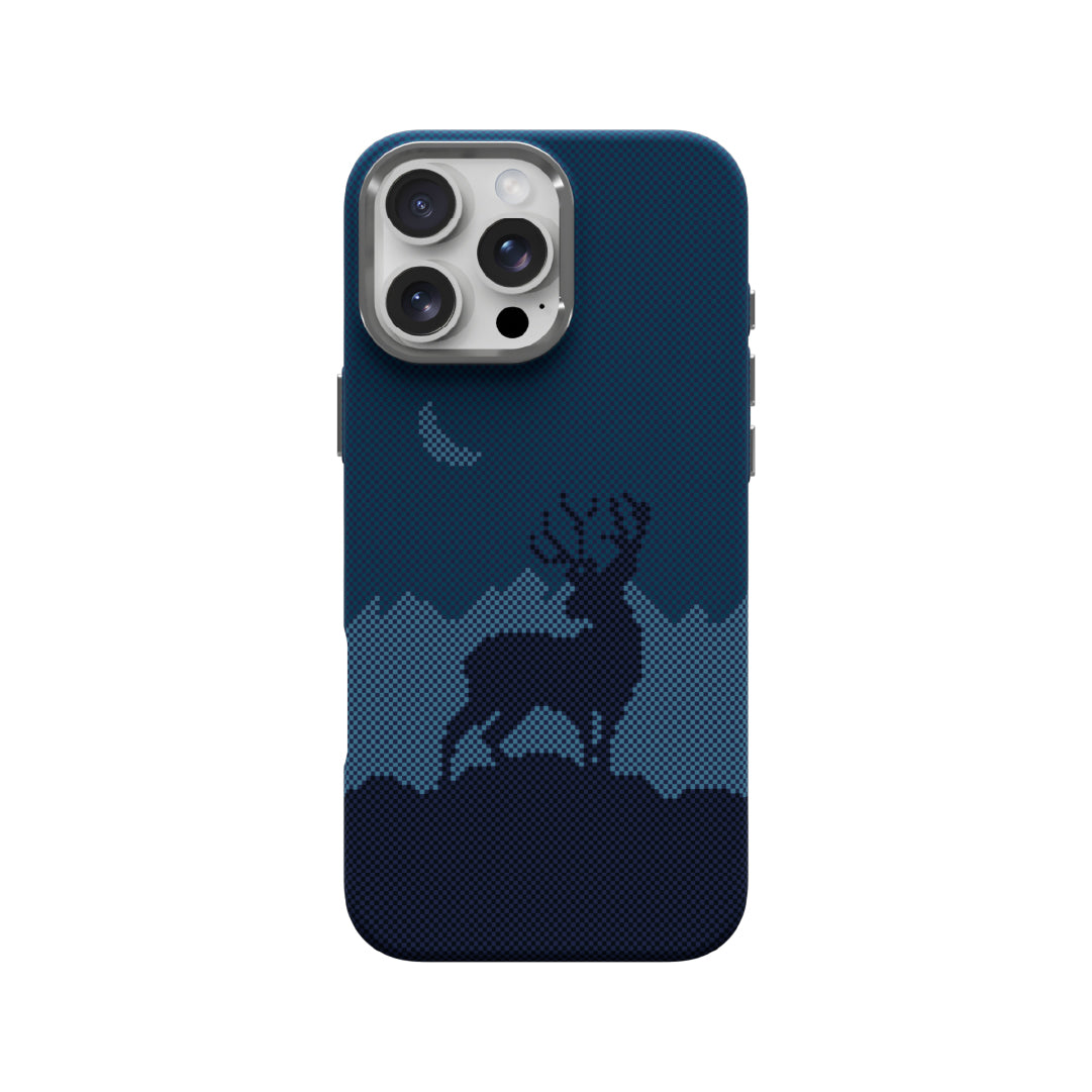 LZEL MagCarbon Deer Cover for iPhone 16 Pro Max | Navy Deer