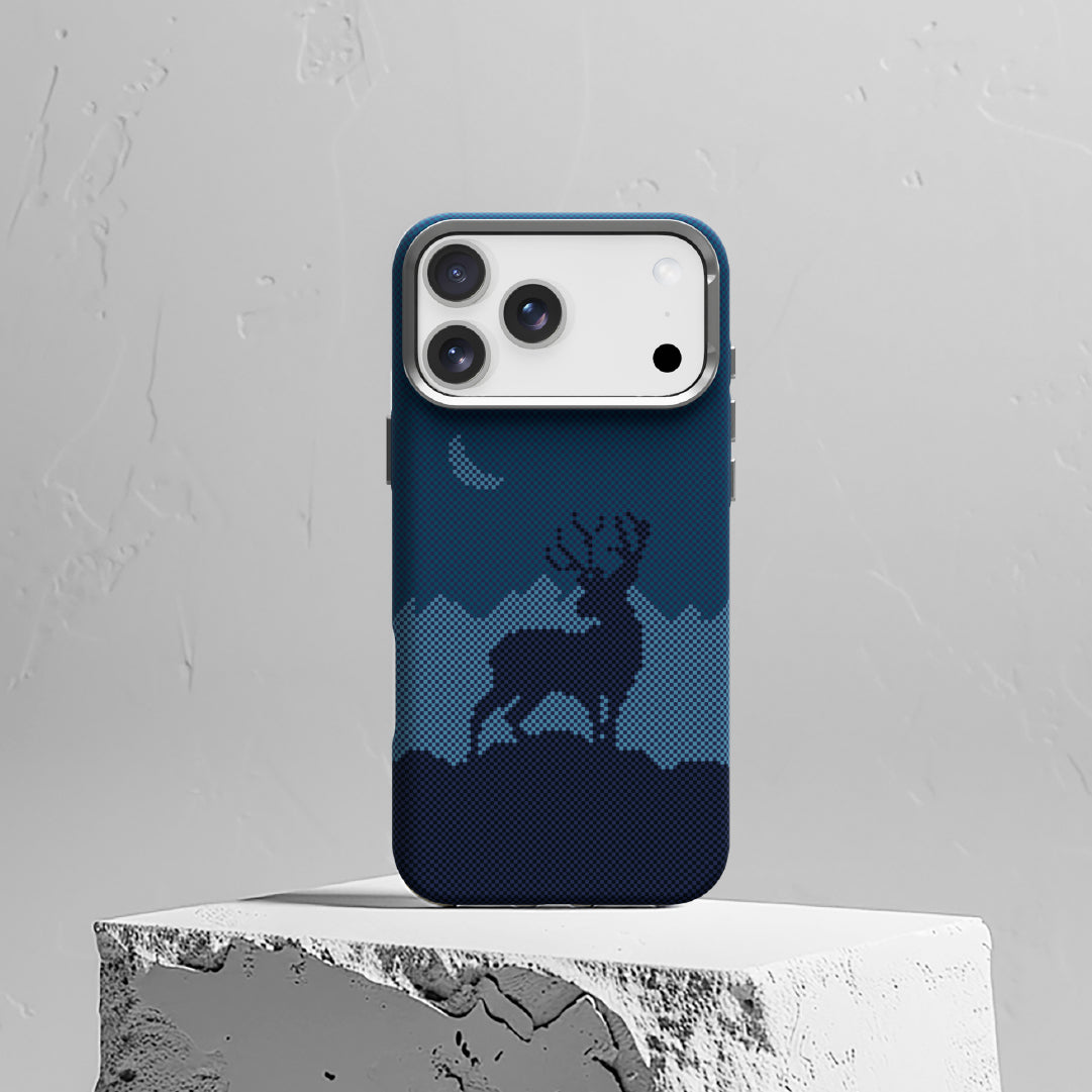 LZEL MagCarbon Deer Cover for iPhone 17 Pro | Navy Deer