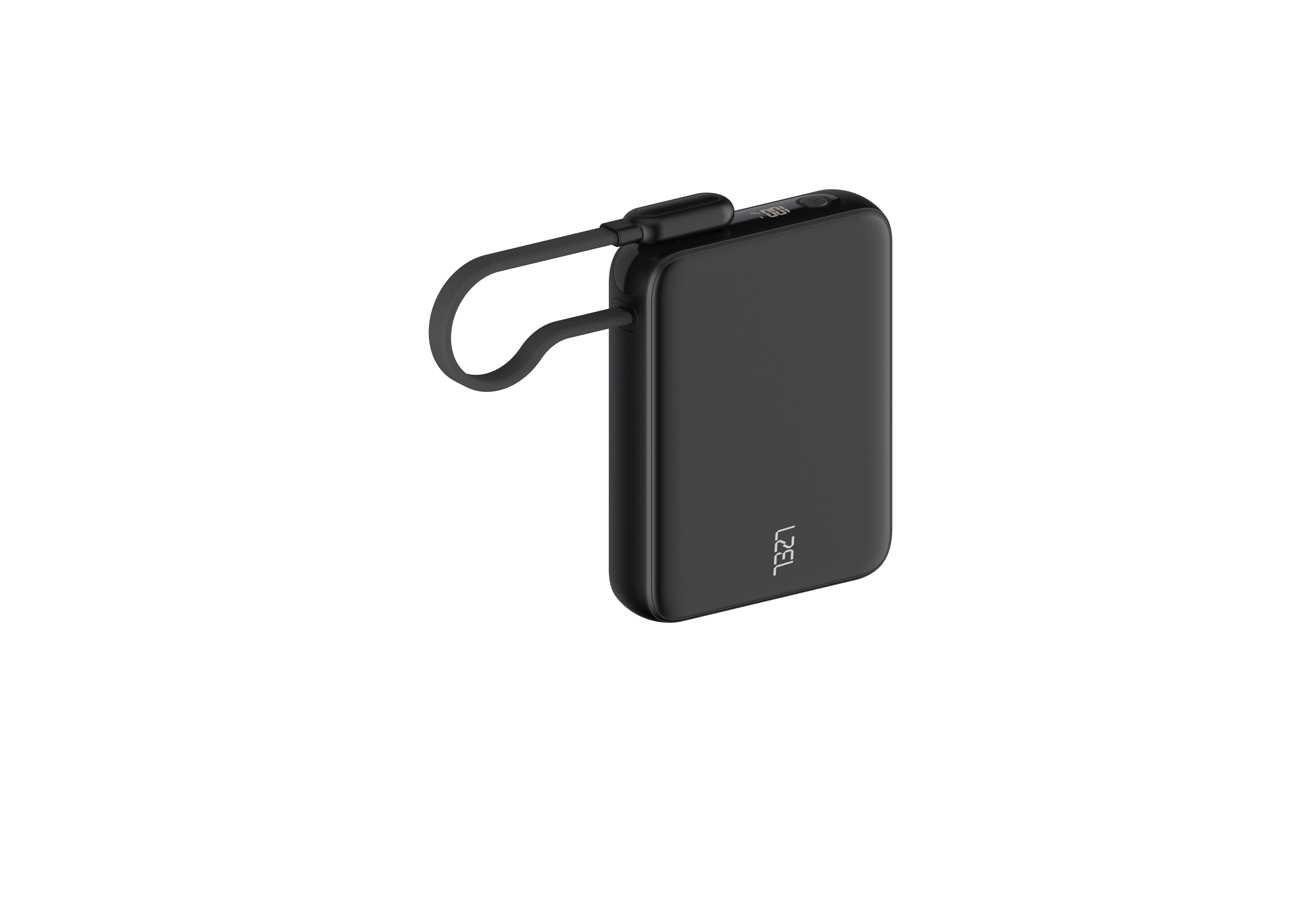LZEL PrimeBrio 10K Mini PD Power Bank – 10000mAh, 30W, Built-in Type-C Cable | Black