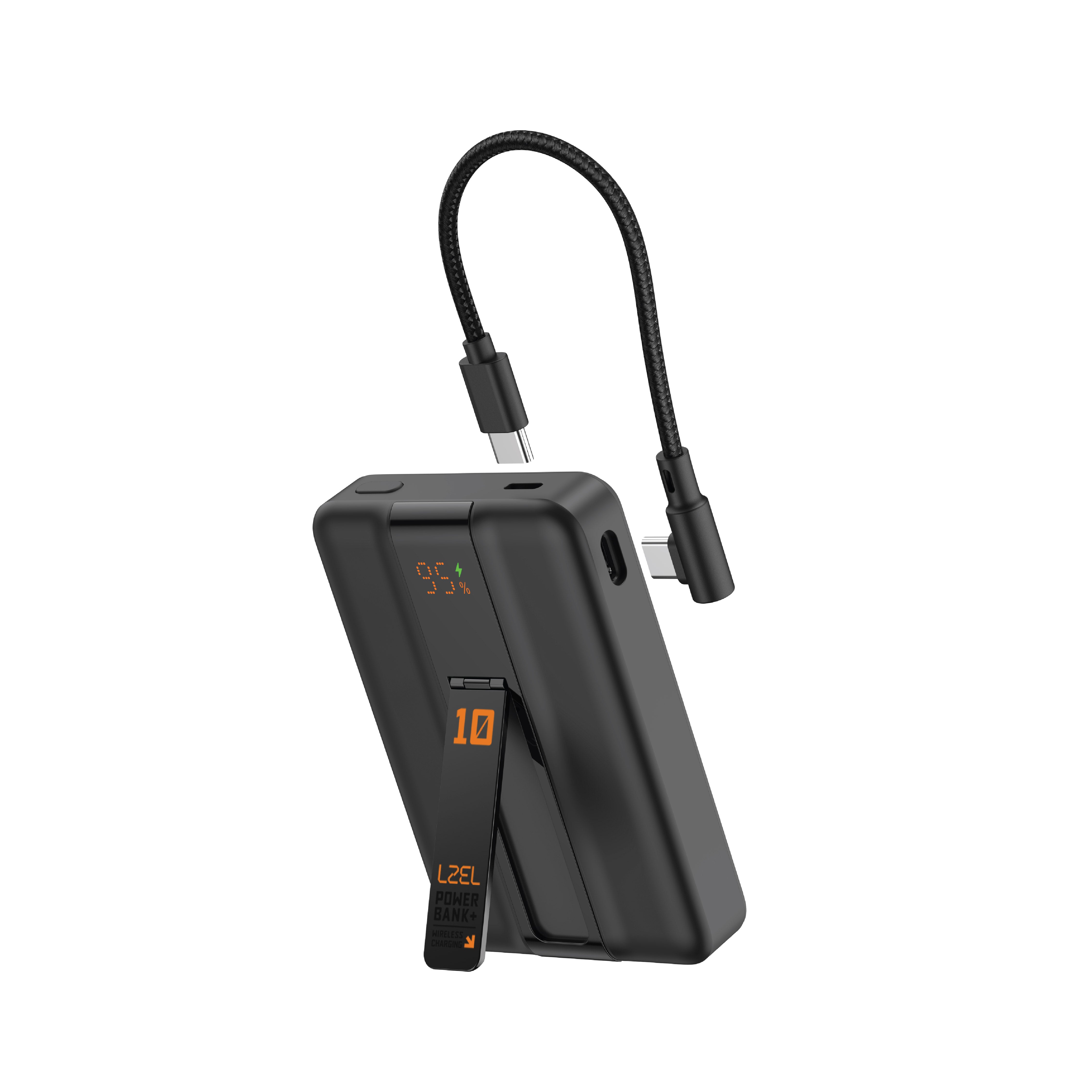 LZEL ZenoFlex MaxCharge 10000mAh Wireless Charging Power Bank | Black