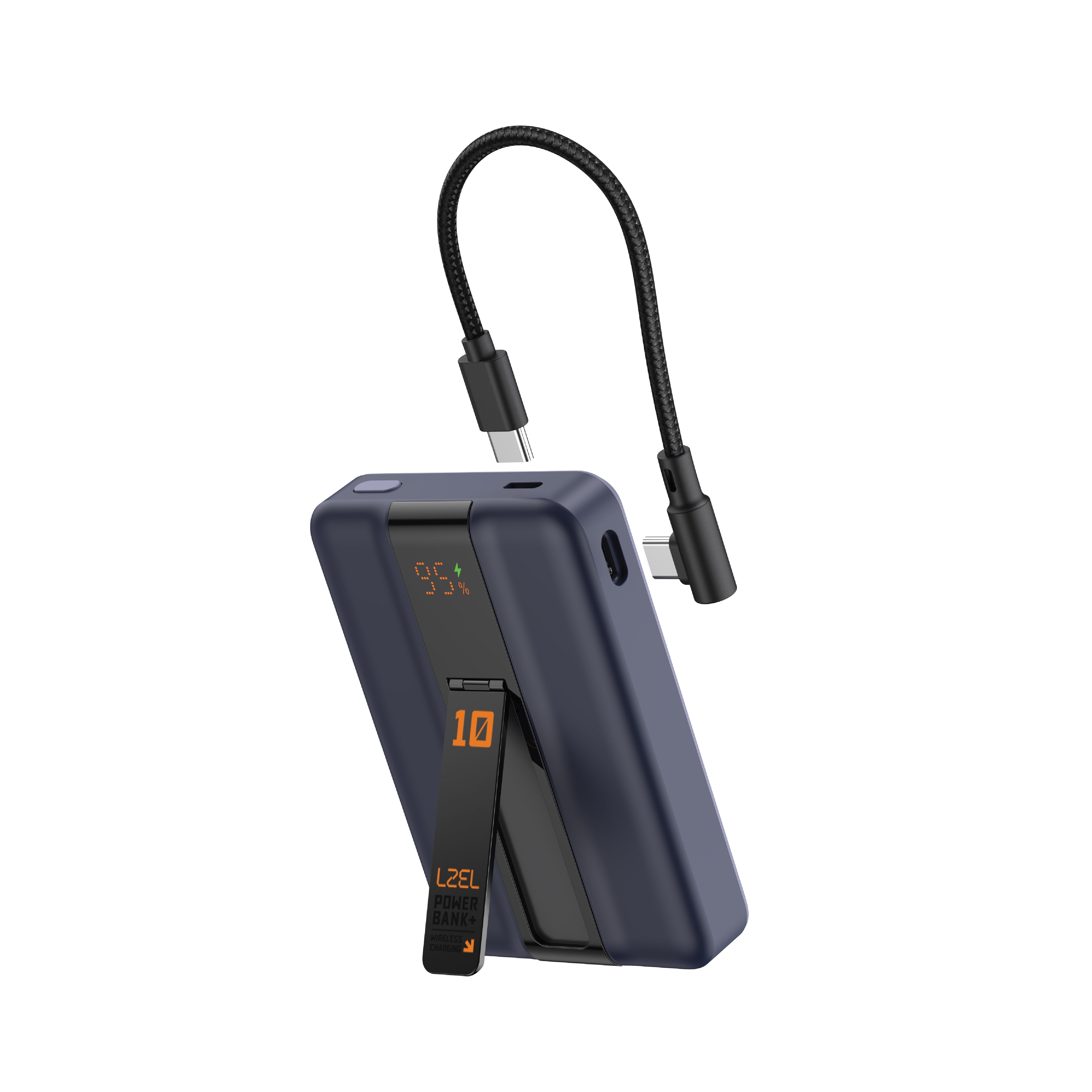 LZEL ZenoFlex MaxCharge 10000mAh Wireless Charging Power Bank – 20W Wired Output / 18W Input (15W Wireless) | Navy Blue