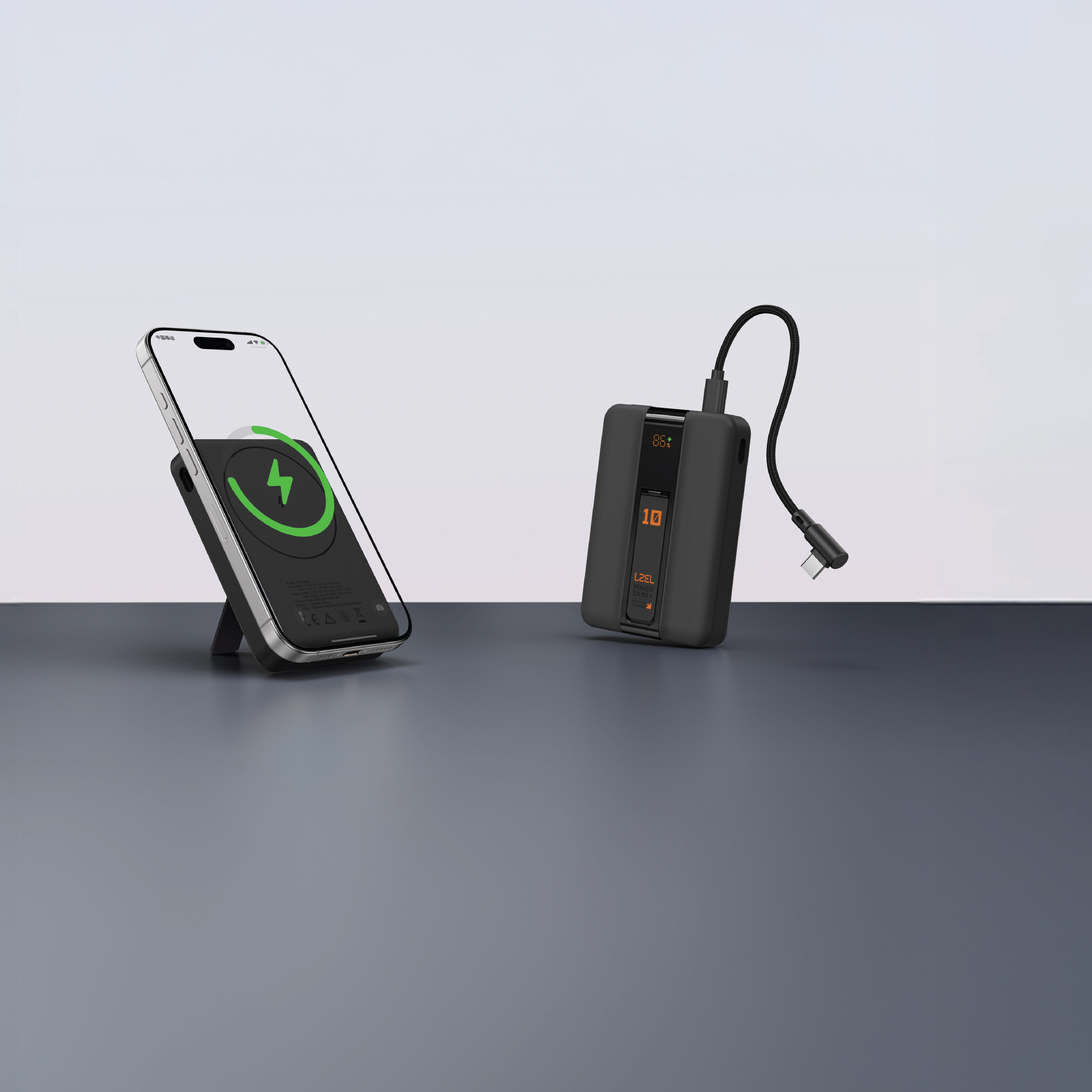 LZEL ZenoFlex MaxCharge 10000mAh Wireless Charging Power Bank | Black