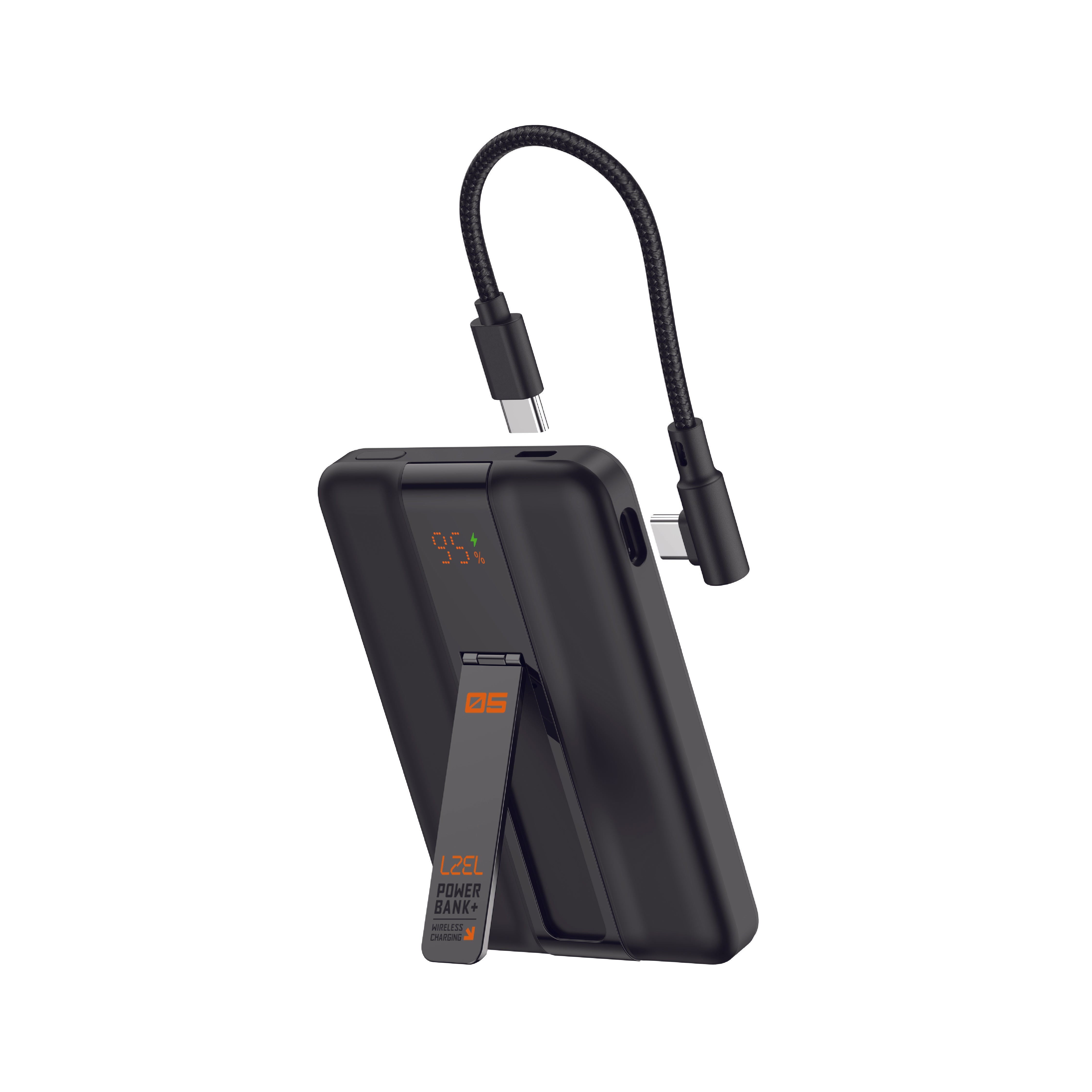 LZEL ZenoFlex MaxCharge 5000mAh Wireless Charging Power Bank | Black