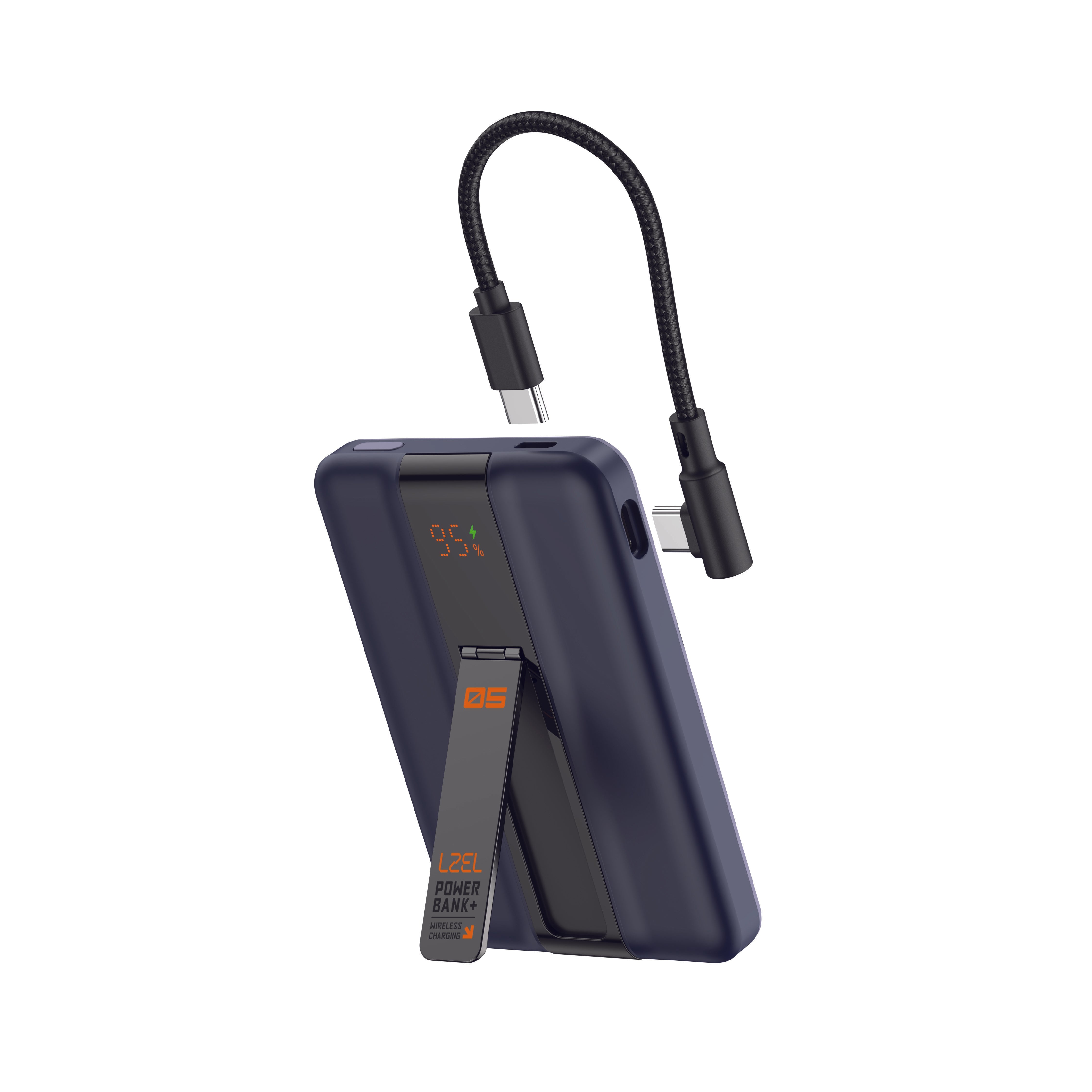 LZEL ZenoFlex MaxCharge 5000mAh Wireless Charging Power Bank | Navy Blue