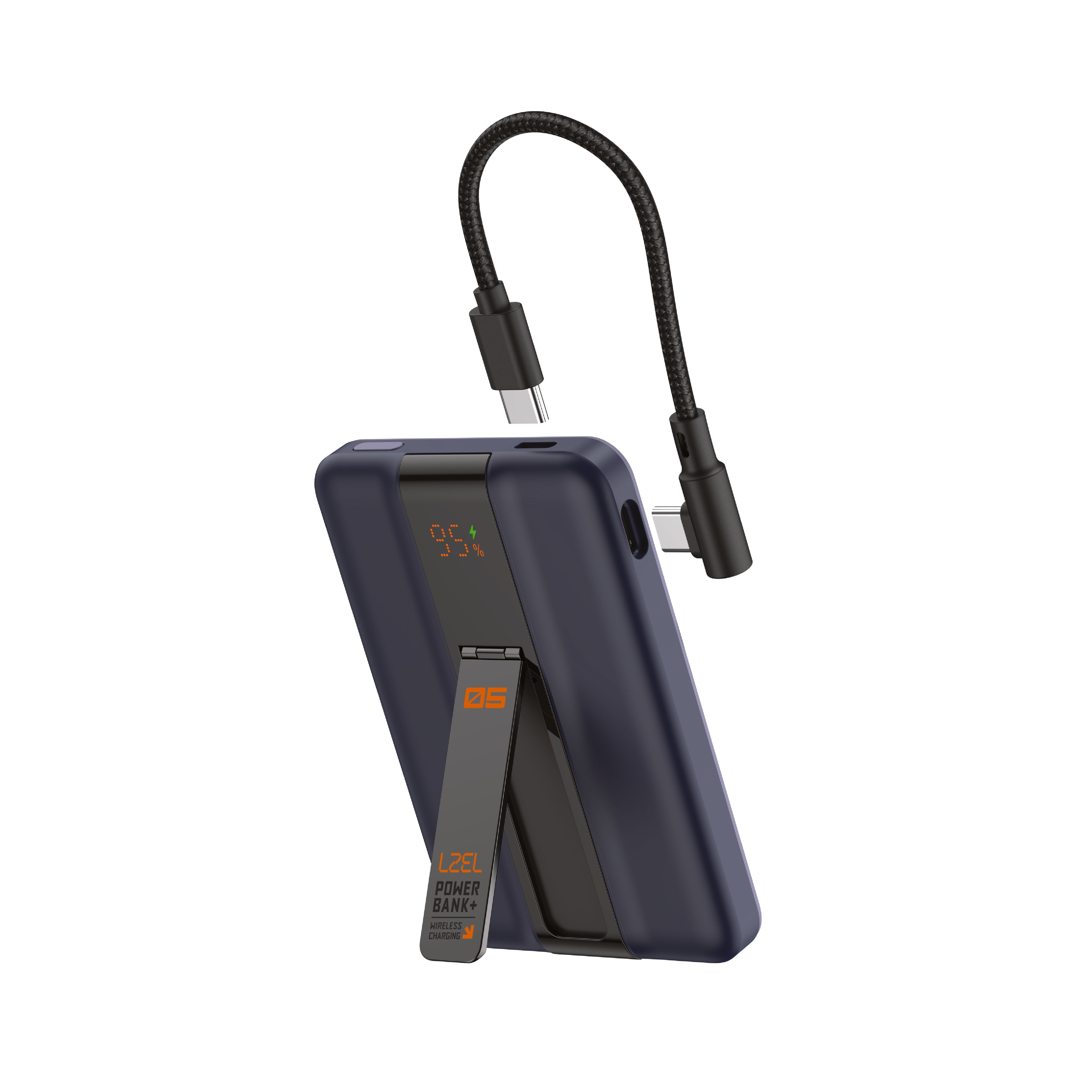 LZEL ZenoFlex MaxCharge 5000mAh Wireless Charging Power Bank – 20W Wired Output / 18W Input (15W Wireless) | Navy Blue