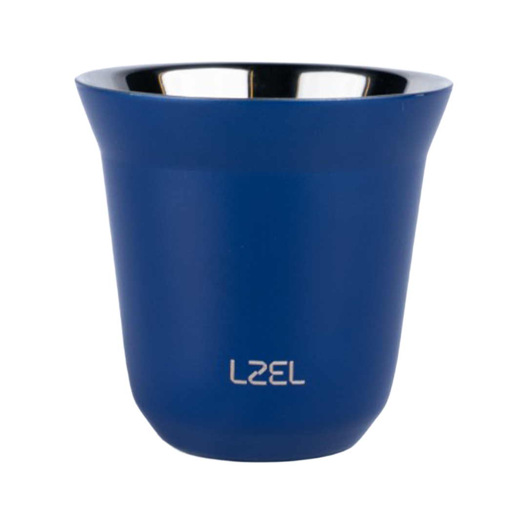 LZEL Large Double Wall Insulated Stainless Steel Espresso Cup 160 ml – Reusable & Dishwasher Safe Mugs | Blue