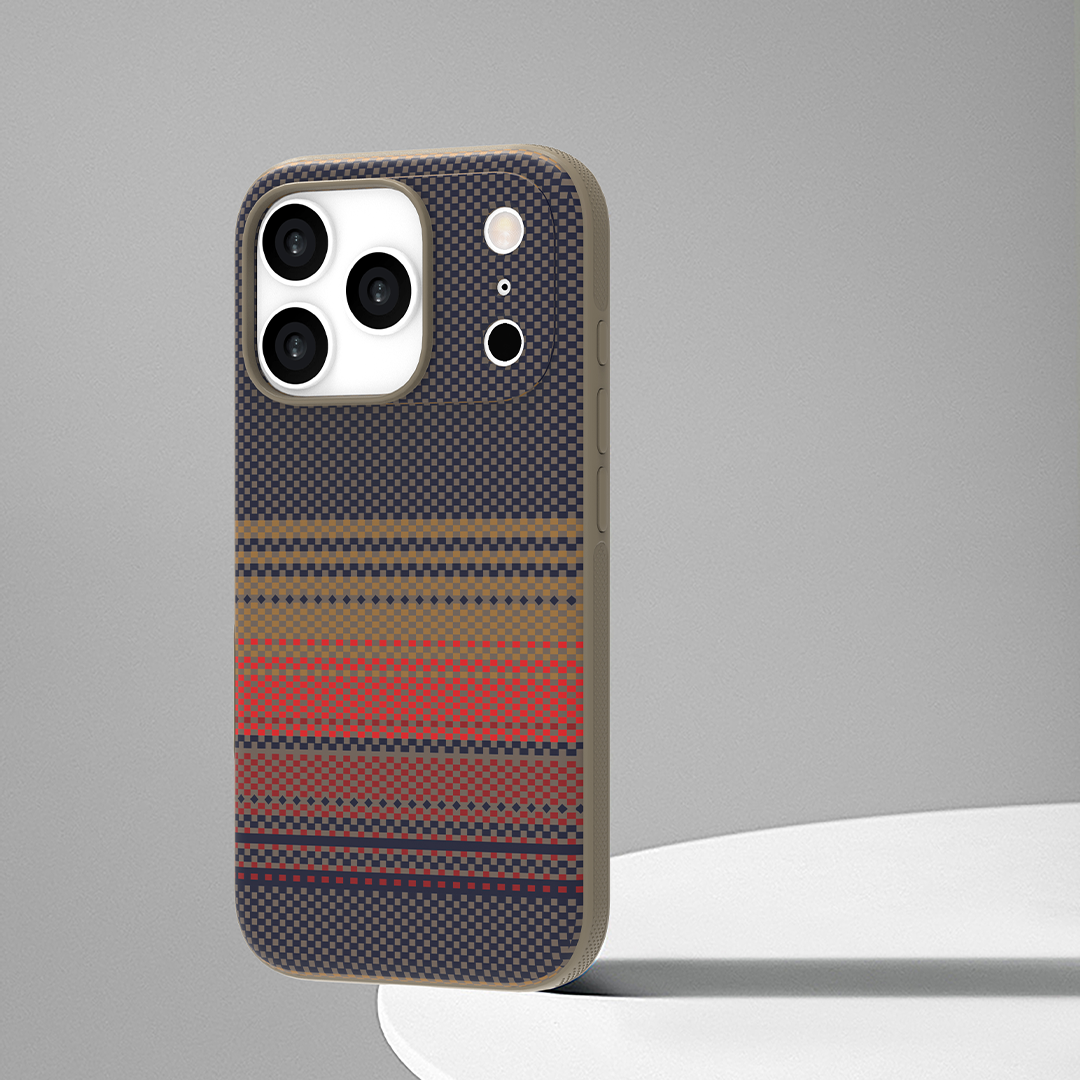 LZEL MagCarbon Splice Case for iPhone 17 Pro | Mix Brown