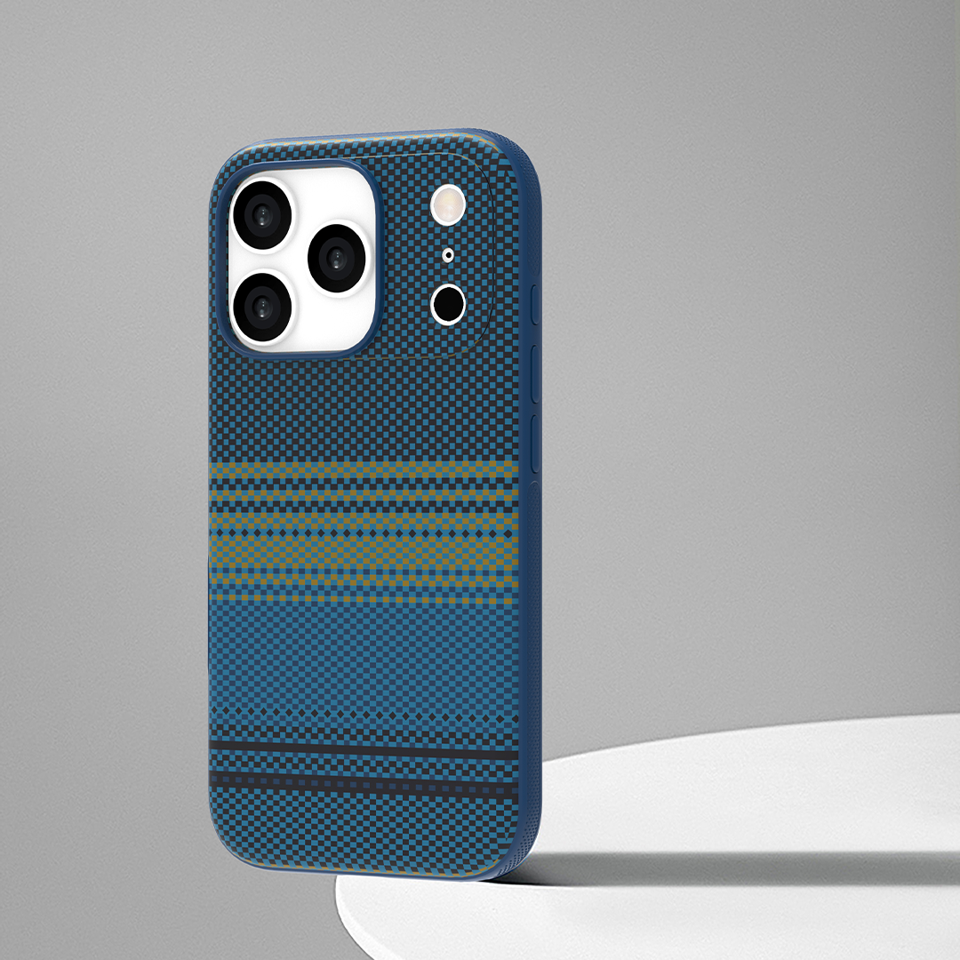 LZEL MagCarbon Splice Case for iPhone 17 Pro | Mix Blue