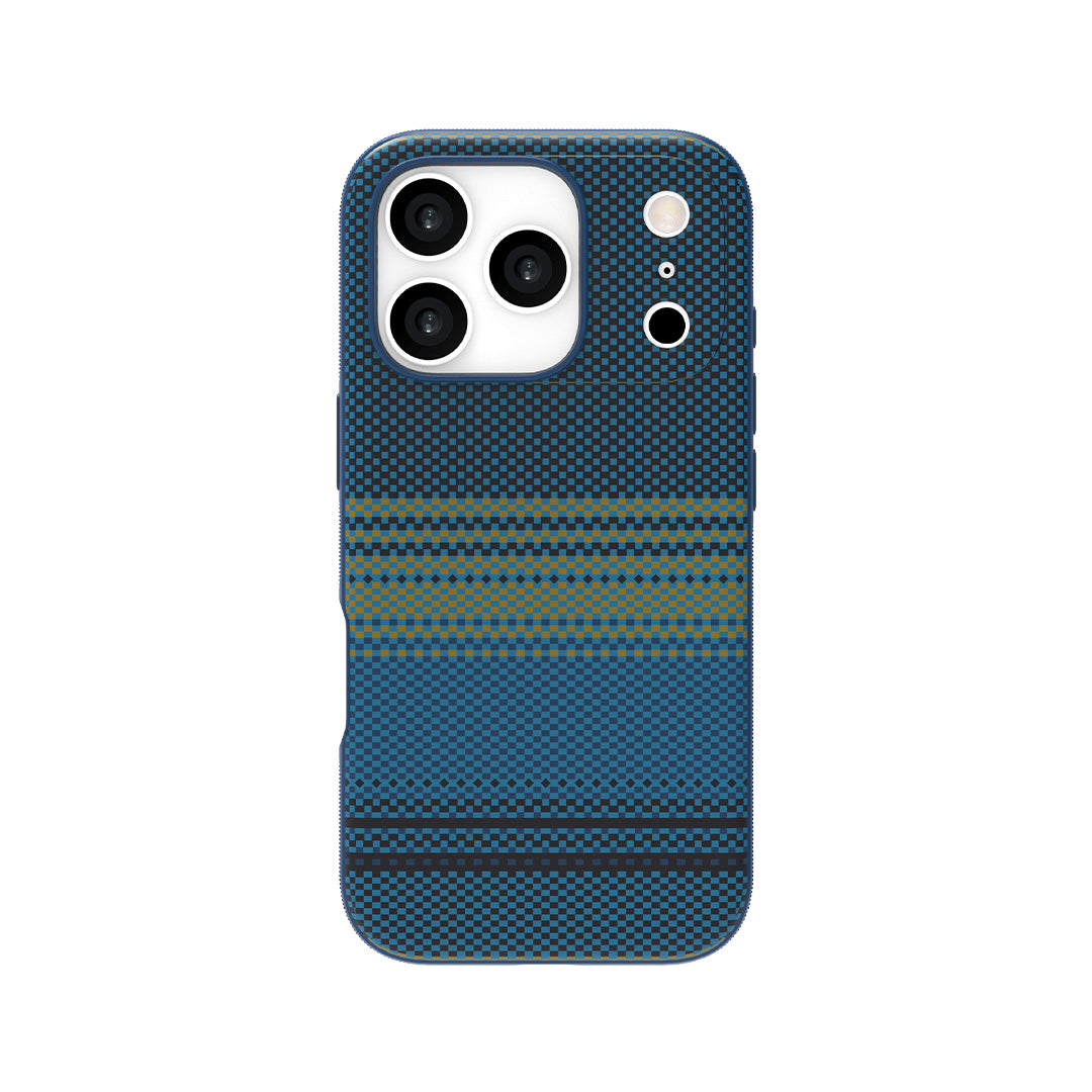 LZEL MagCarbon Splice Case for iPhone 17 Pro | Mix Blue