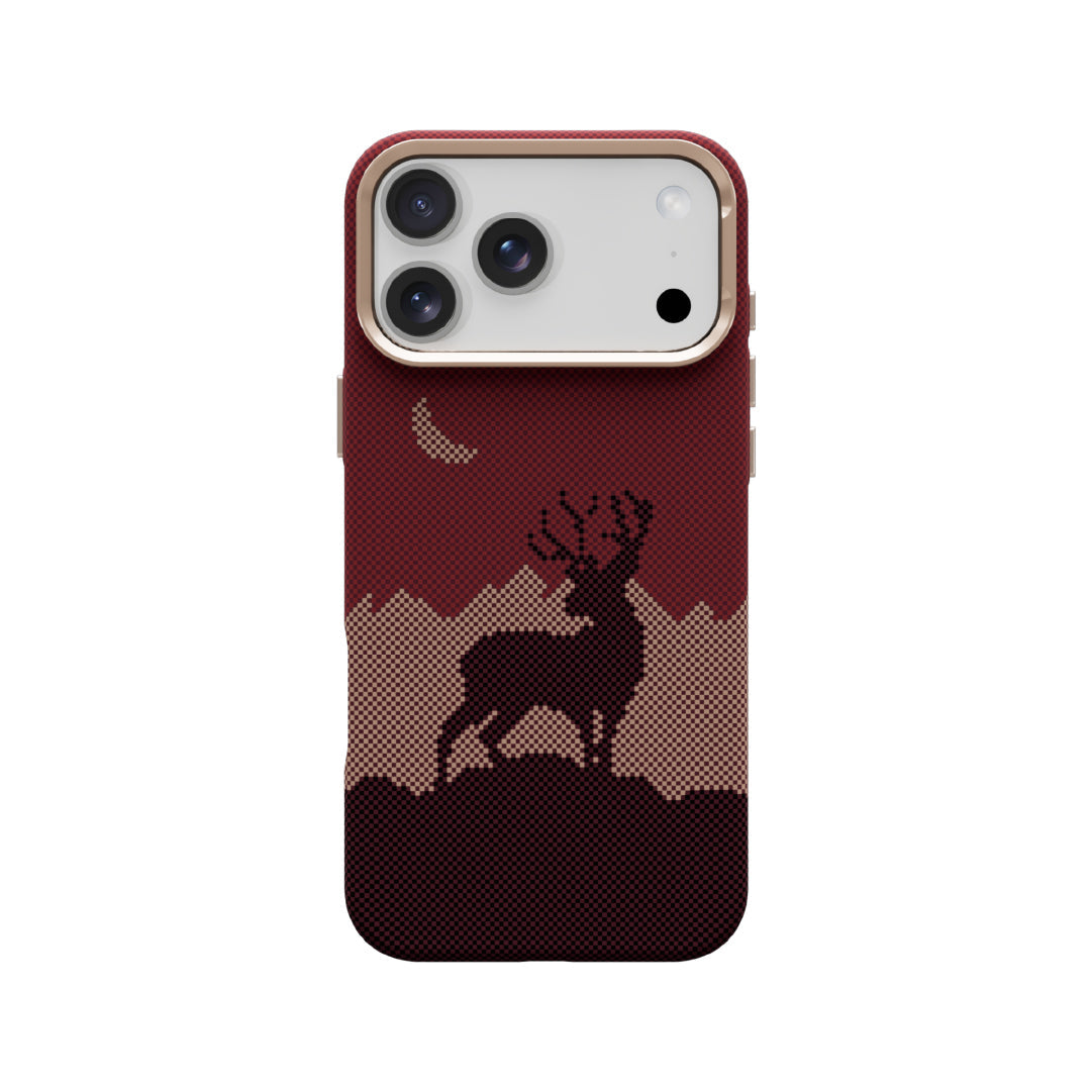 LZEL MagCarbon Deer Cover for iPhone 17 Pro | Wine Deer