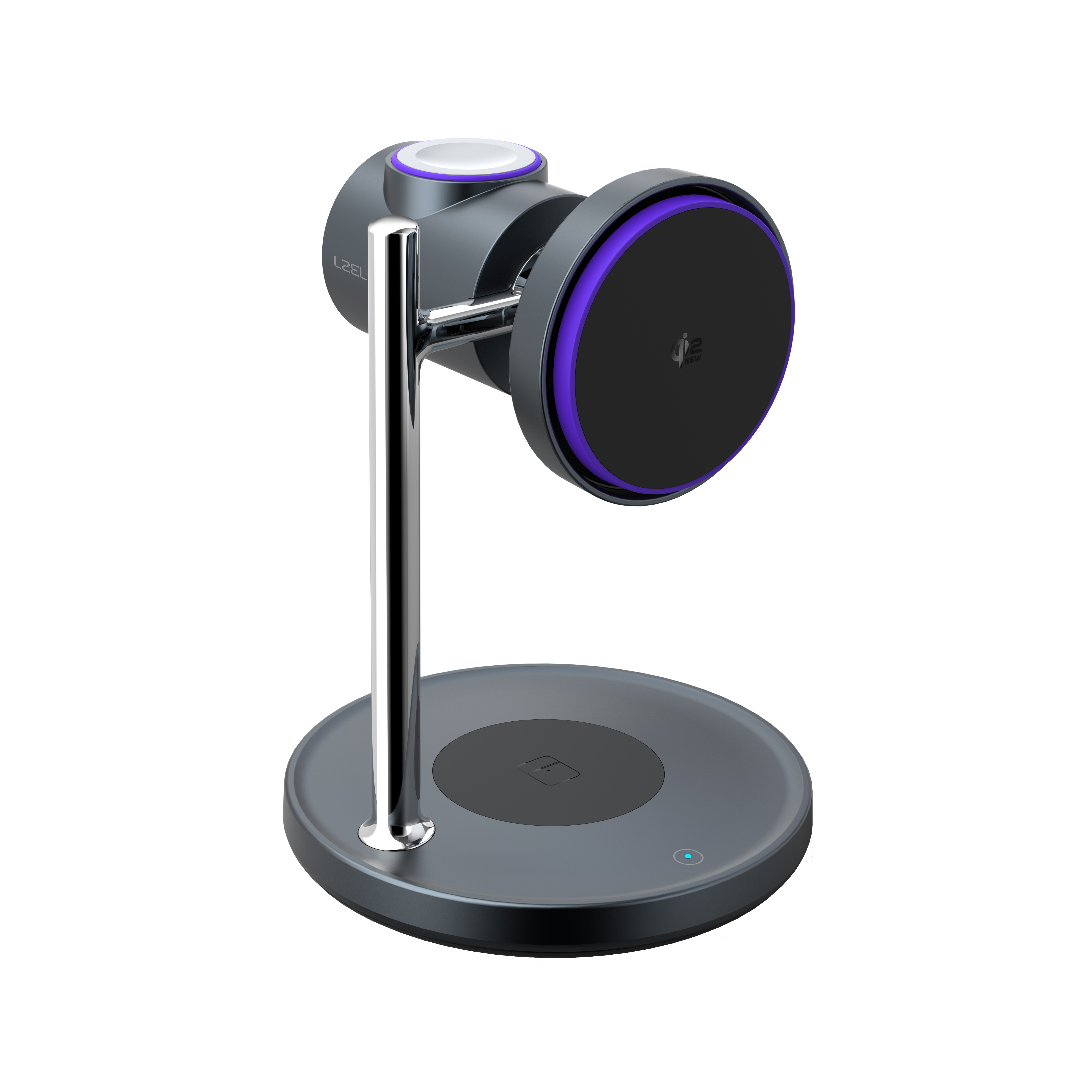 LZEL FlexDock Series 3-in-1 Magnetic Desktop Wireless Charger | Black