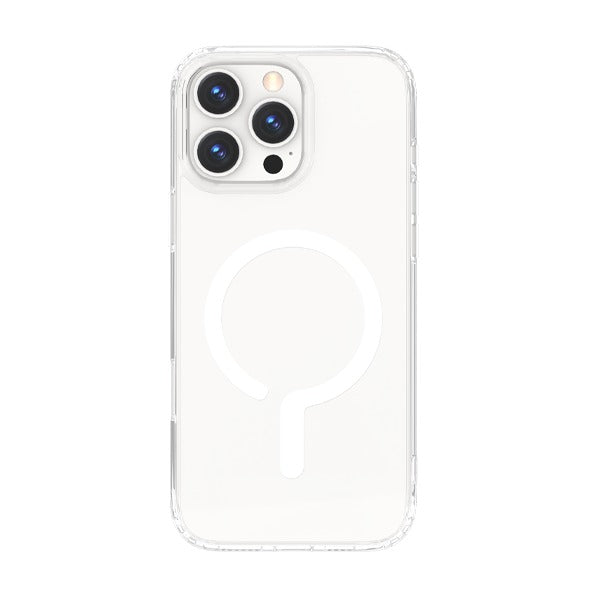 غطاء LZEl MagClear Fusion لهاتف iPhone 16 Pro مع MagSafe شفاف|أبيض 