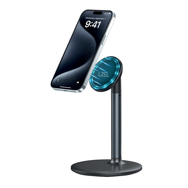LZEL MagFusion Shield Magnetic Desktop Phone Stand | Black