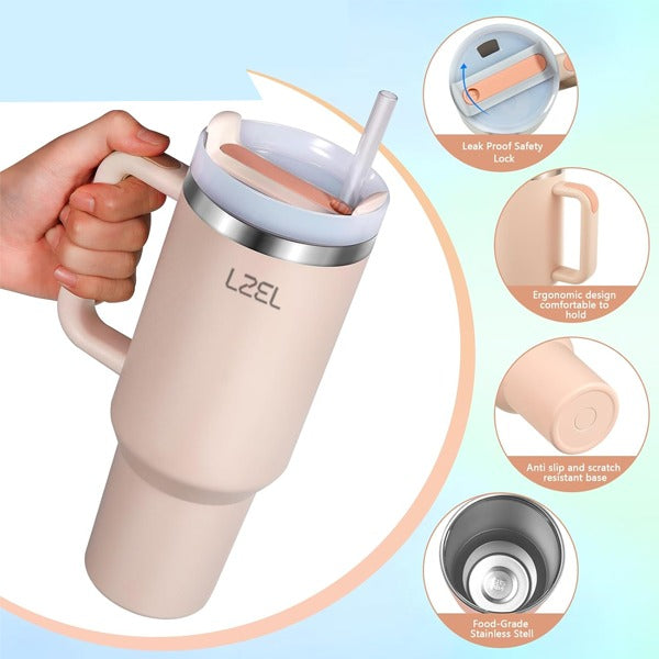 Buy LZEL 800ML Aqua Pure Vacuum Insulated Tumbler with Handle – Lzel