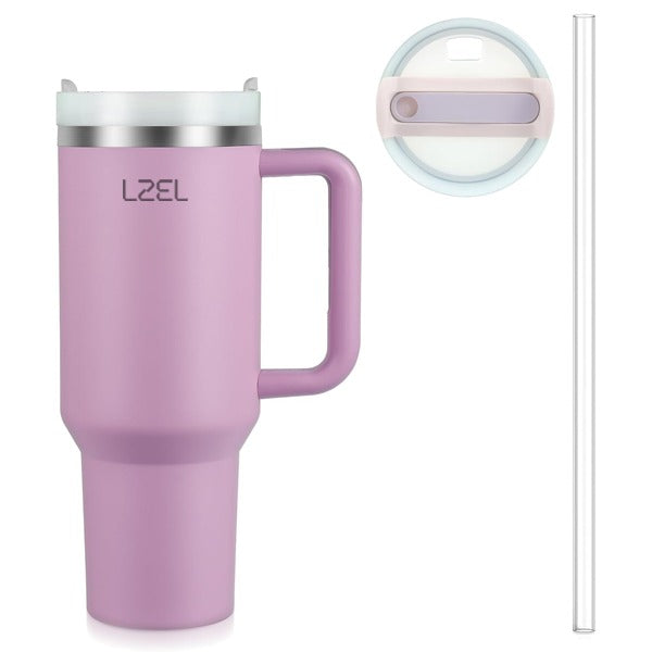 LZEL Tumbler With Handle 800ML Aqua Pure Vacuum Insulated | Light Purple