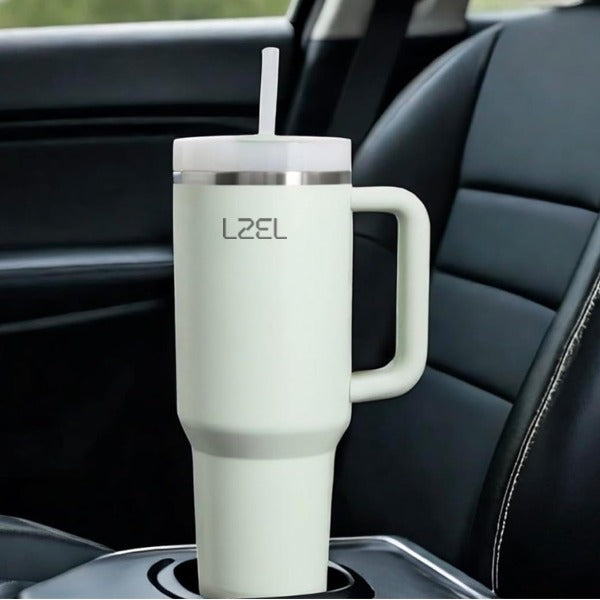 LZEL Tumbler With Handle 800ML Aqua Pure Vacuum Insulated | Bay Leaves