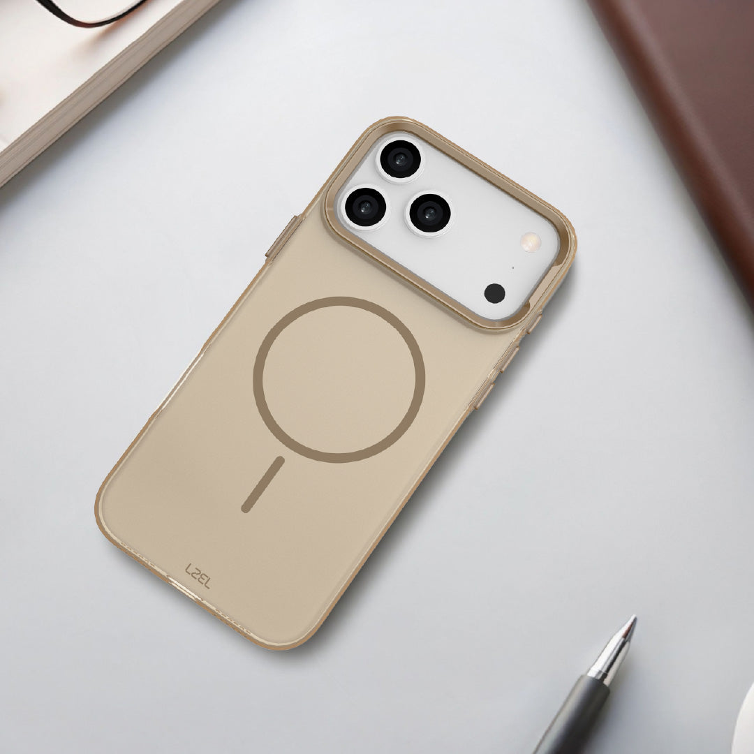 كڤر حماية Magkryden من LZEL لهاتف iPhone 17 Pro Max | شفاف + تيتانيوم نحاسي