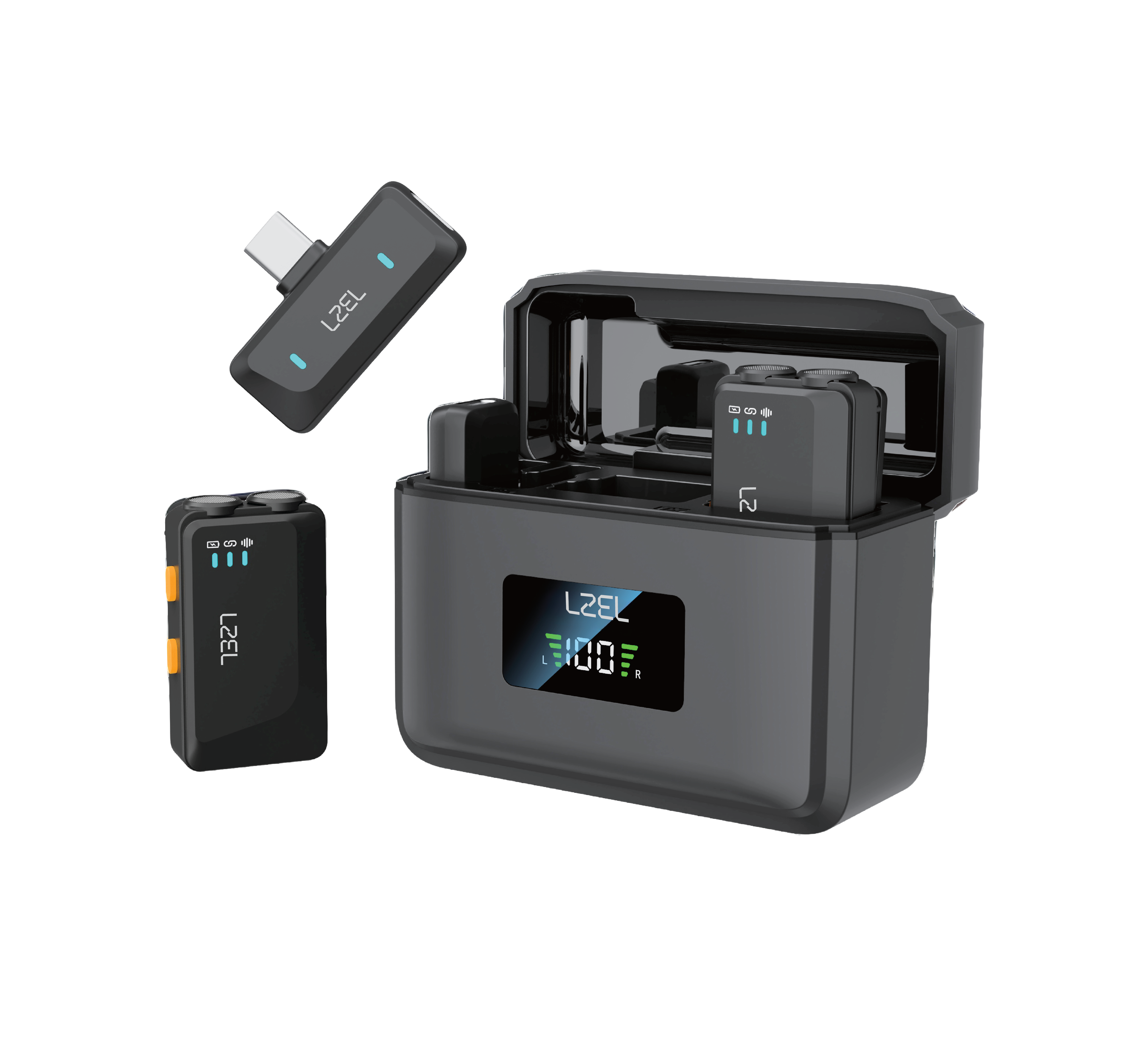 LZEL 2.4 GHz Wireless Microphone – Portable, AI Noise Reduction, 48 kHz High-Fidelity Audio