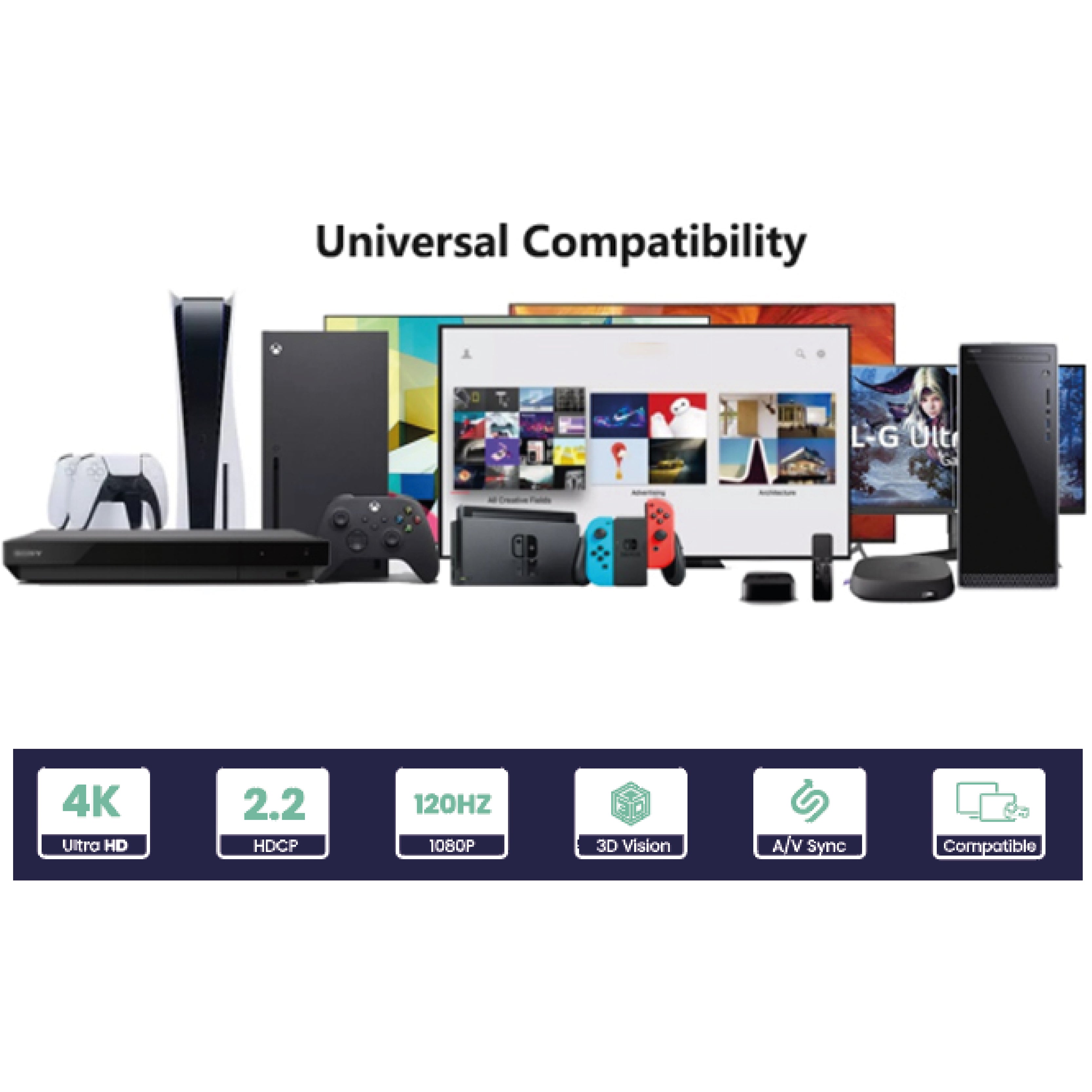 كابل HDMI إلى HDMI مضفر من القماش من LZEL Celeris Power Stream بطول 2 متر | أسود 