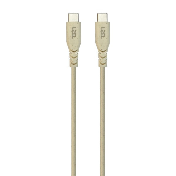 كابل LZEL Celeris Power الصديق للبيئة، 60 واط، USB-C إلى USB-C، بطول 1.2 متر | لون الشوفان/أبيض عاجي