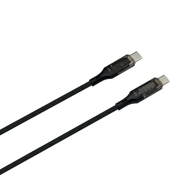 كابل LZEL Celeris Power Disp 240 واط USB-C إلى USB-C بشاشة رقمية 1.2 متر | أسود