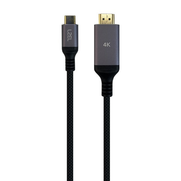 كابل LZEL Celeris Power C Stream المضفر من القماش بدقة 4K USB-C إلى HDMI بطول 2 متر | أسود