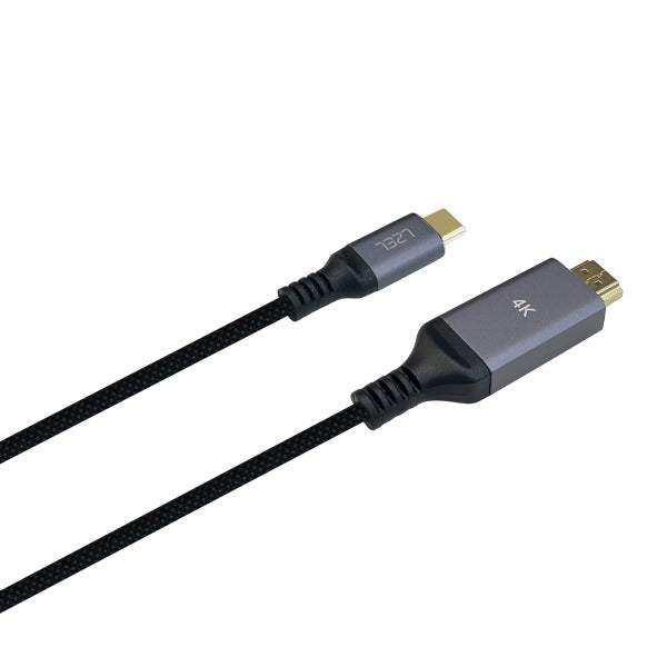 كابل LZEL Celeris Power C Stream المضفر من القماش بدقة 4K USB-C إلى HDMI بطول 2 متر | أسود
