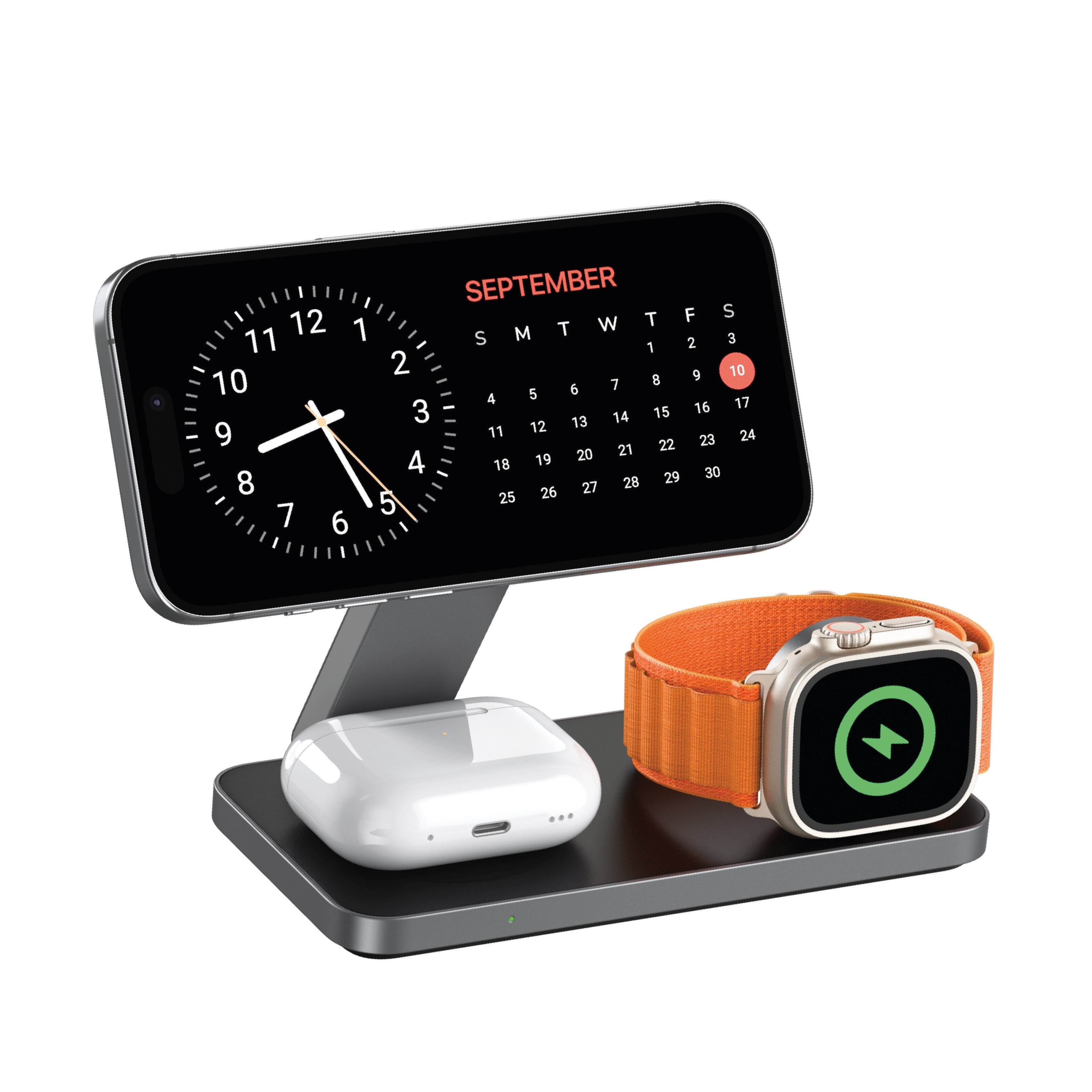 LZEL Magflecto Tripower 5-ni-1 Foldable Charging Station Wireless PD 15W Max | Black